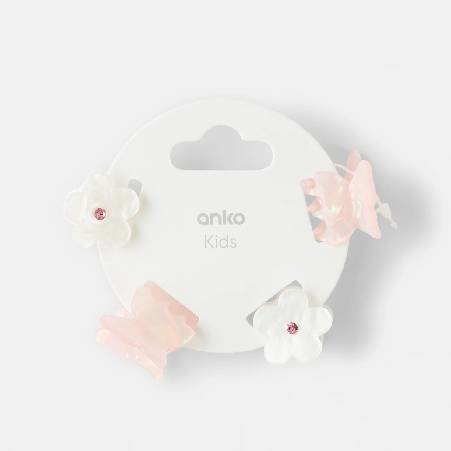 3 4 Pack Butterfly Claw Hair Clips - White and Pink, 3 of 3