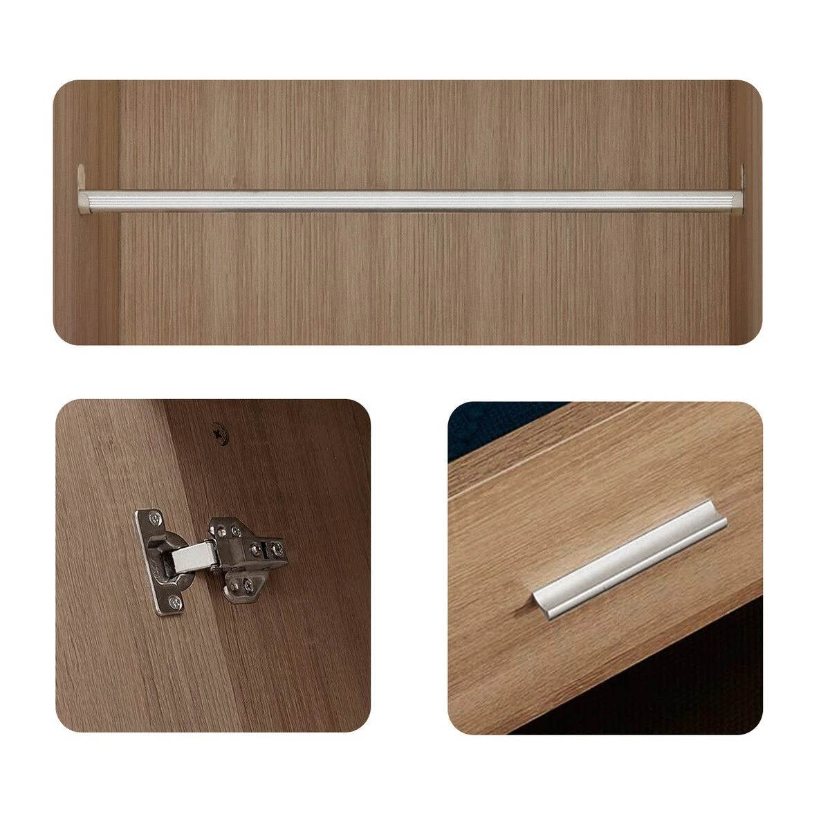 5 Ausway Mirrored Wardrobe Cabinet Armoire Closet Full Length Mirrors, 5 of 9