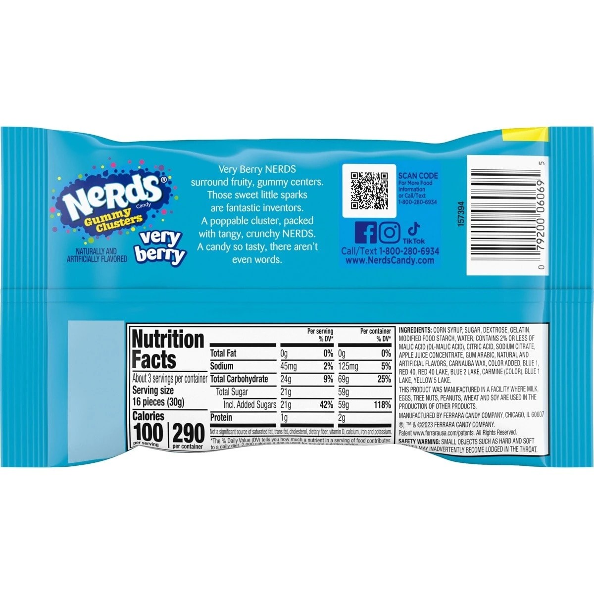 3 Nerds Very Berry Gummy Clusters Candy Share Pouch 85g, 3 of 3