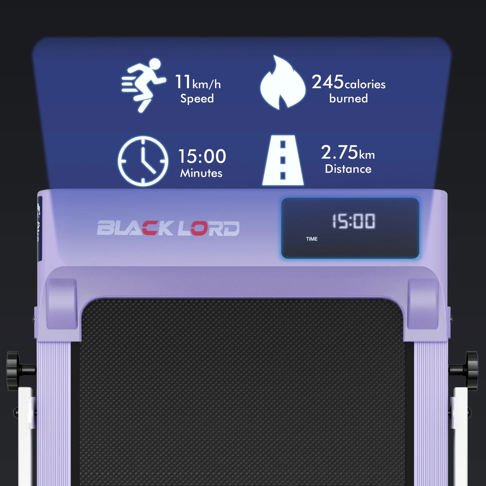 6 Black Lord Treadmill Electric Walking Pad Under Desk Home Gym Fitness Incline - Purple, 6 of 10