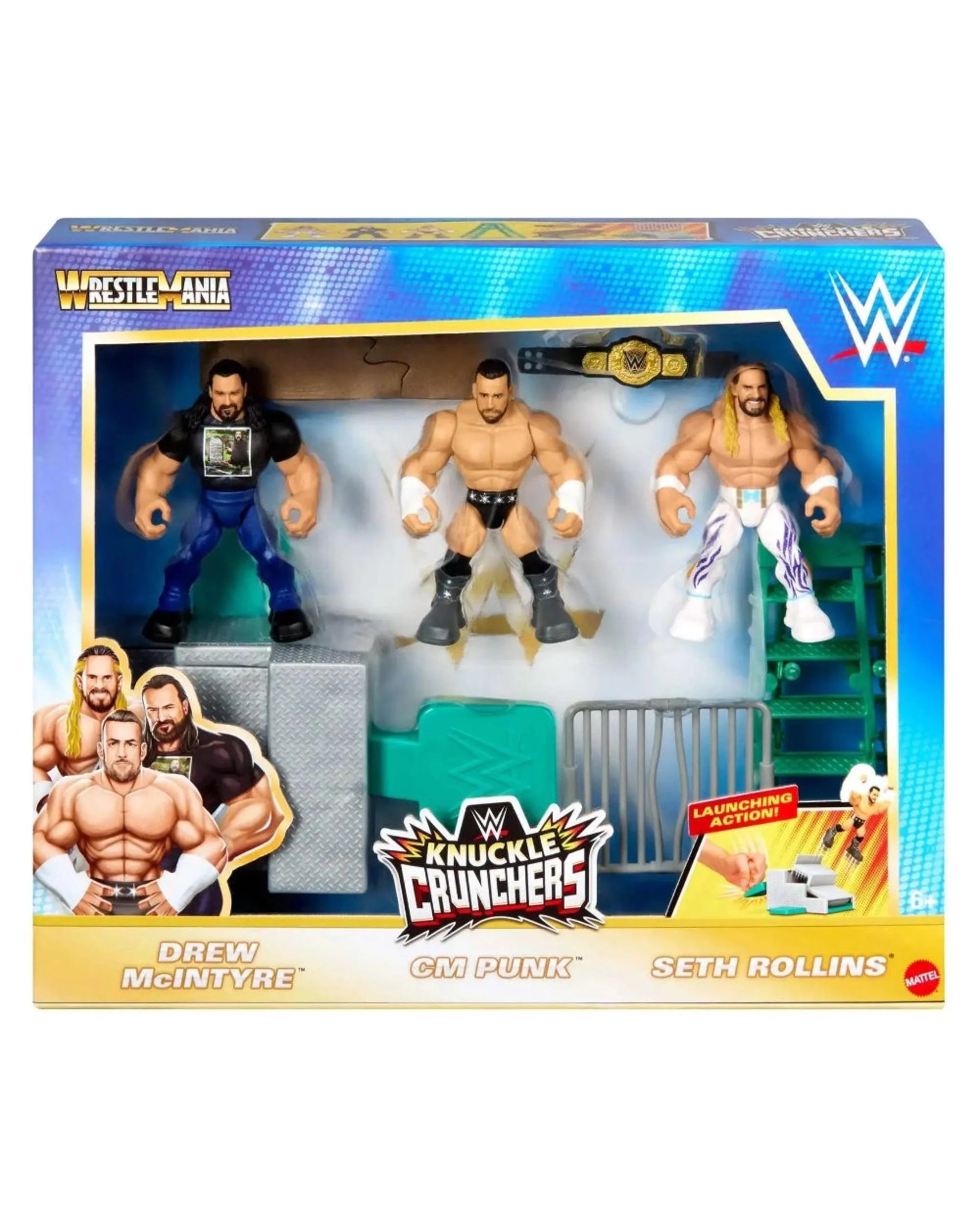 1 WWE Knuckle Crunchers Wrestlemania 3 Pack, 1 of 4