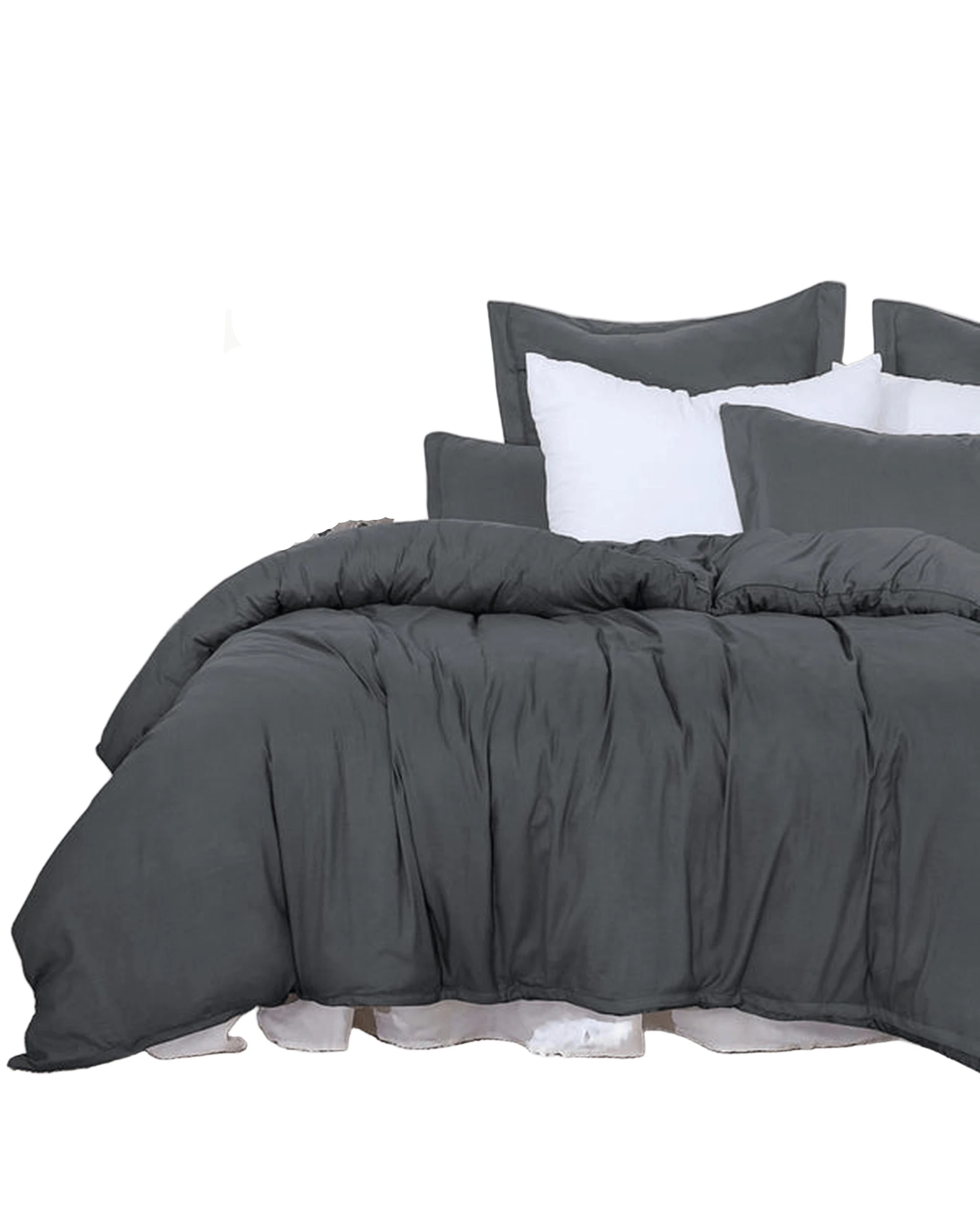 1 Amsons Quilt Cover Set With Extra Standard Pillow Covers - King Single Bed - Grey, 1 of 6