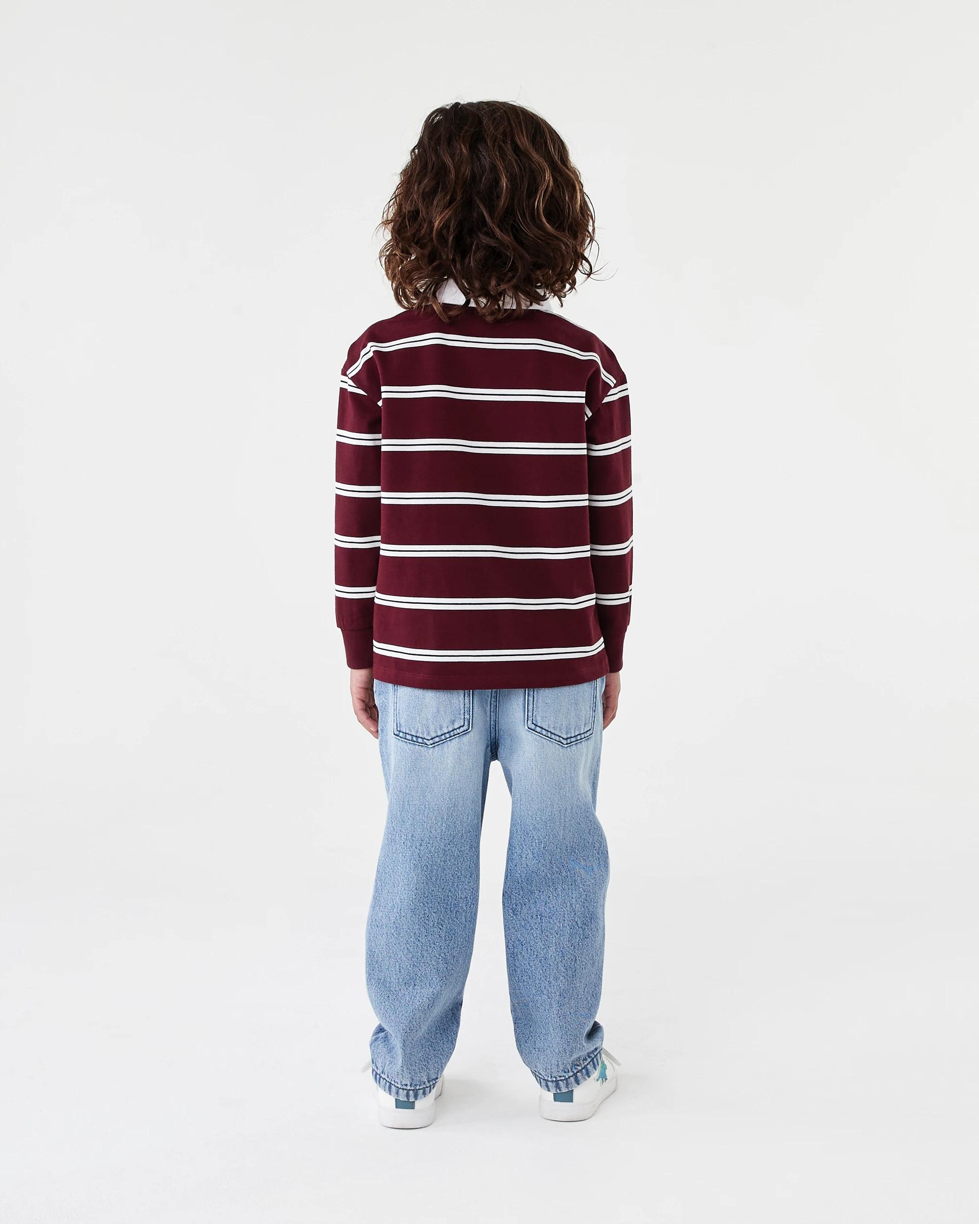 7 Long Sleeve Stripe Rugby T-shirt Red Stripe, 7 of 7