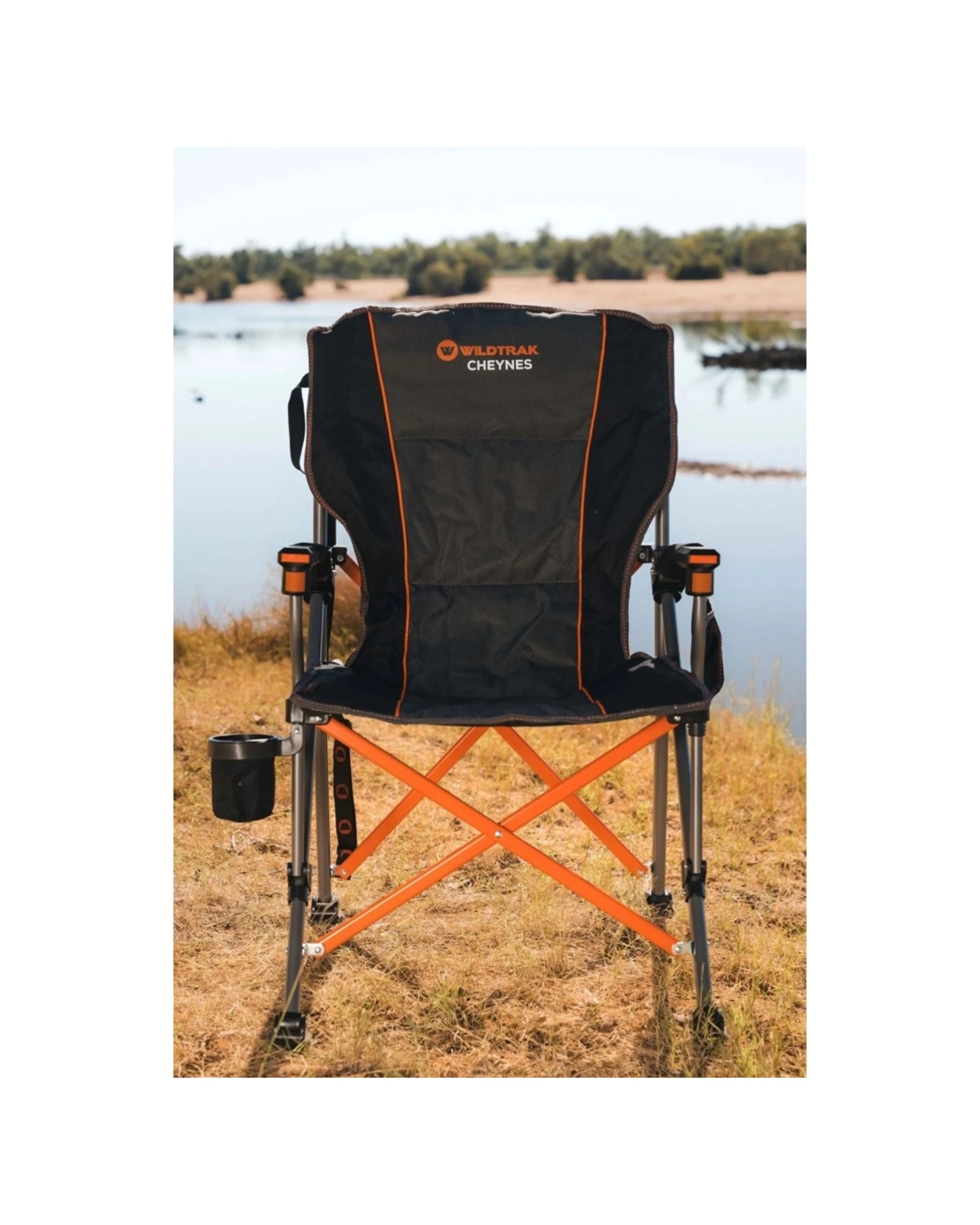 6 Wildtrak Cheynes Solid Arm Chair Dlx 200Kg Outdoor Camping Cup Holder - Multi, 6 of 9