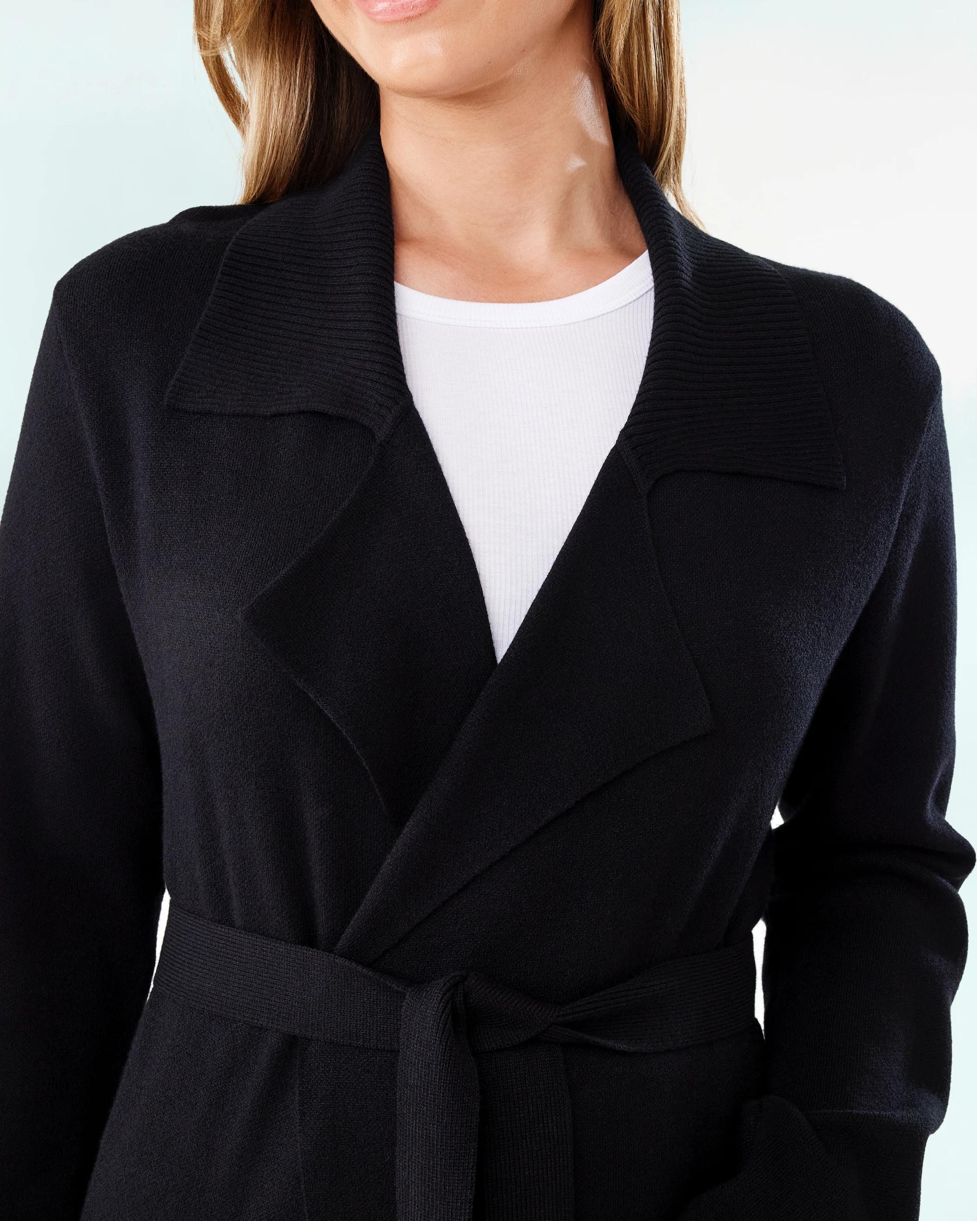 6 Trench Coatigan Black, 6 of 7