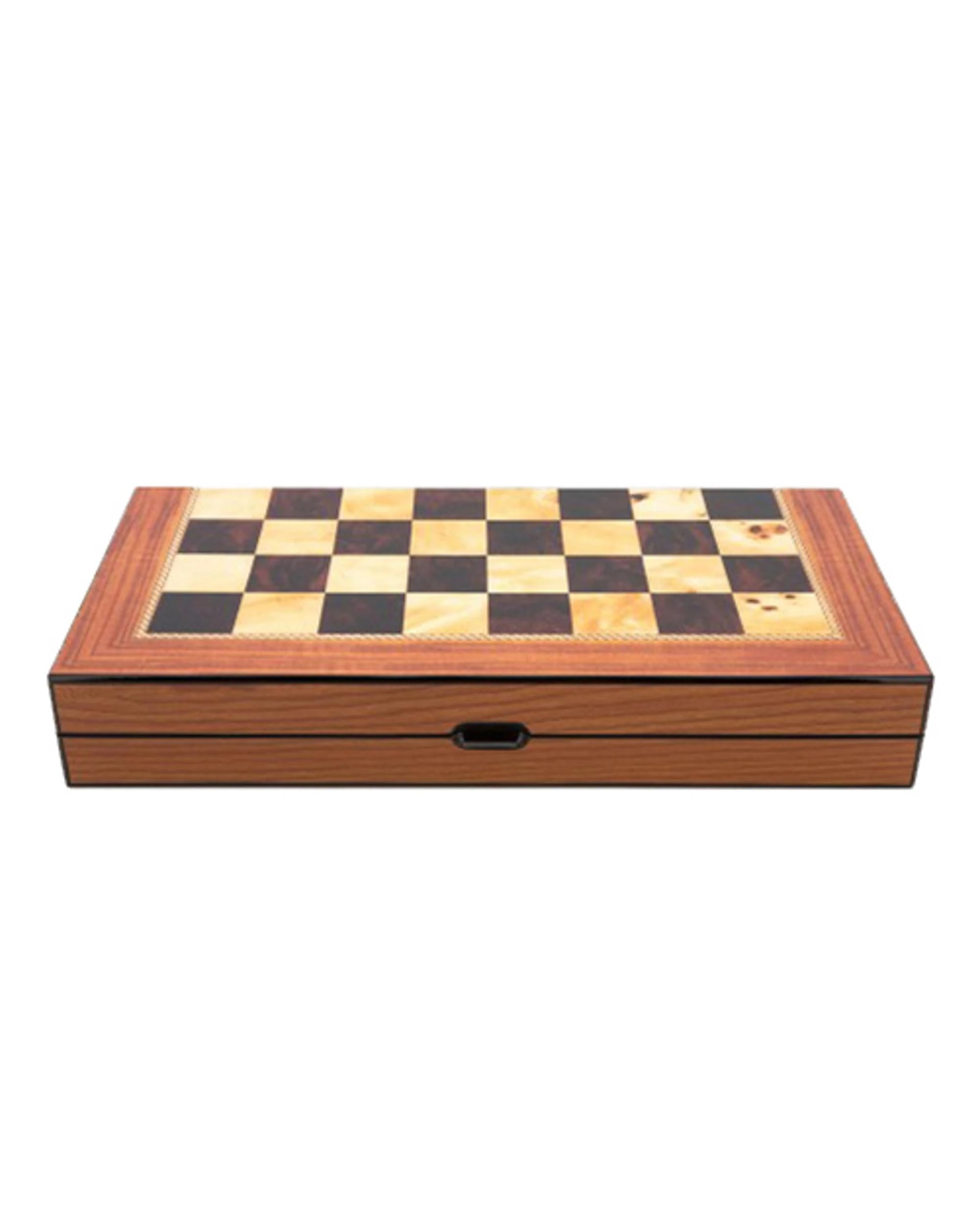 2 Dal Rossi 16 inch Walnut Shiny Finish Folding Chess Set, 2 of 3