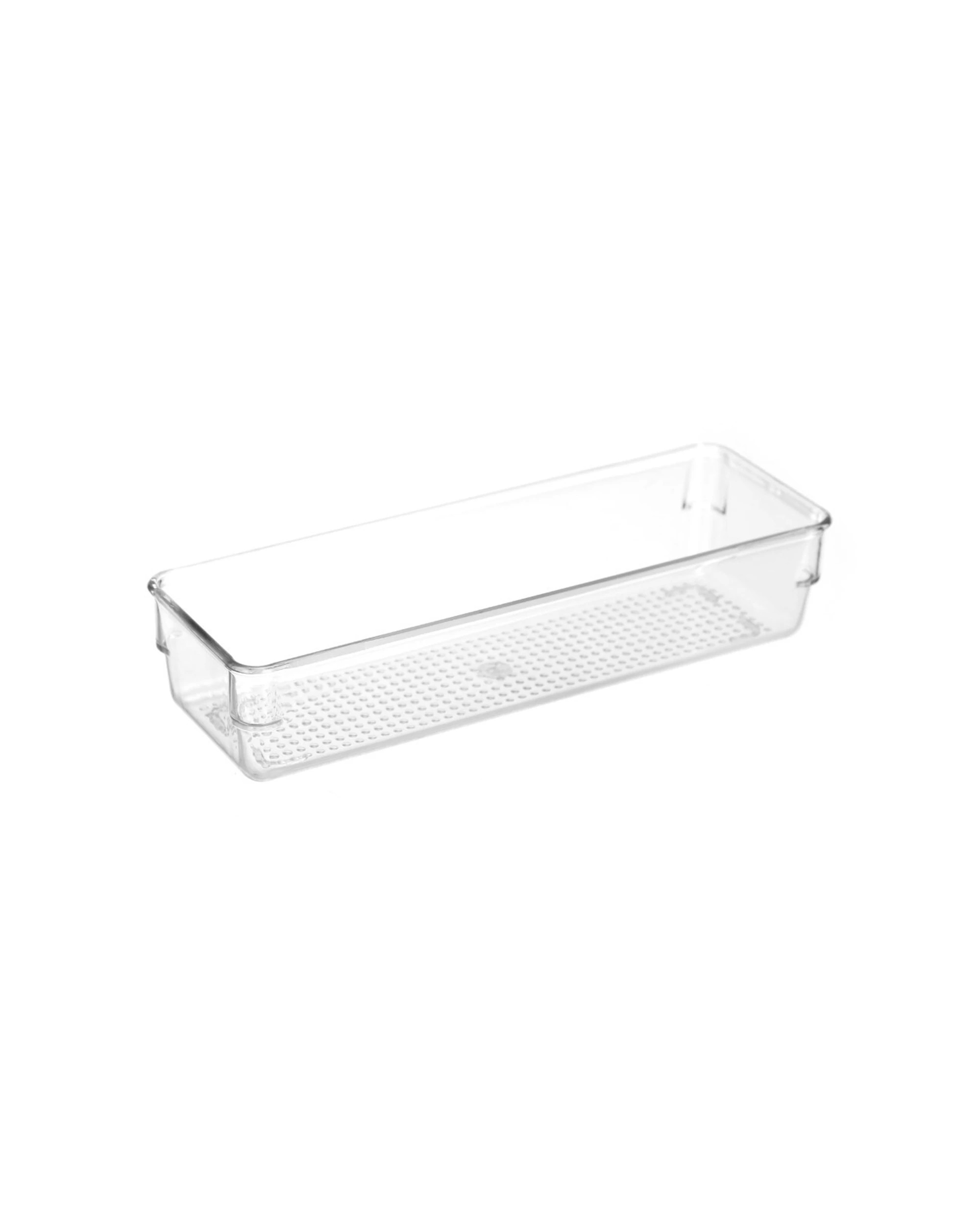 3 Boxsweden 10x Crystal Storage Tray Durable Organisers 24x8cm - Clear, 3 of 4
