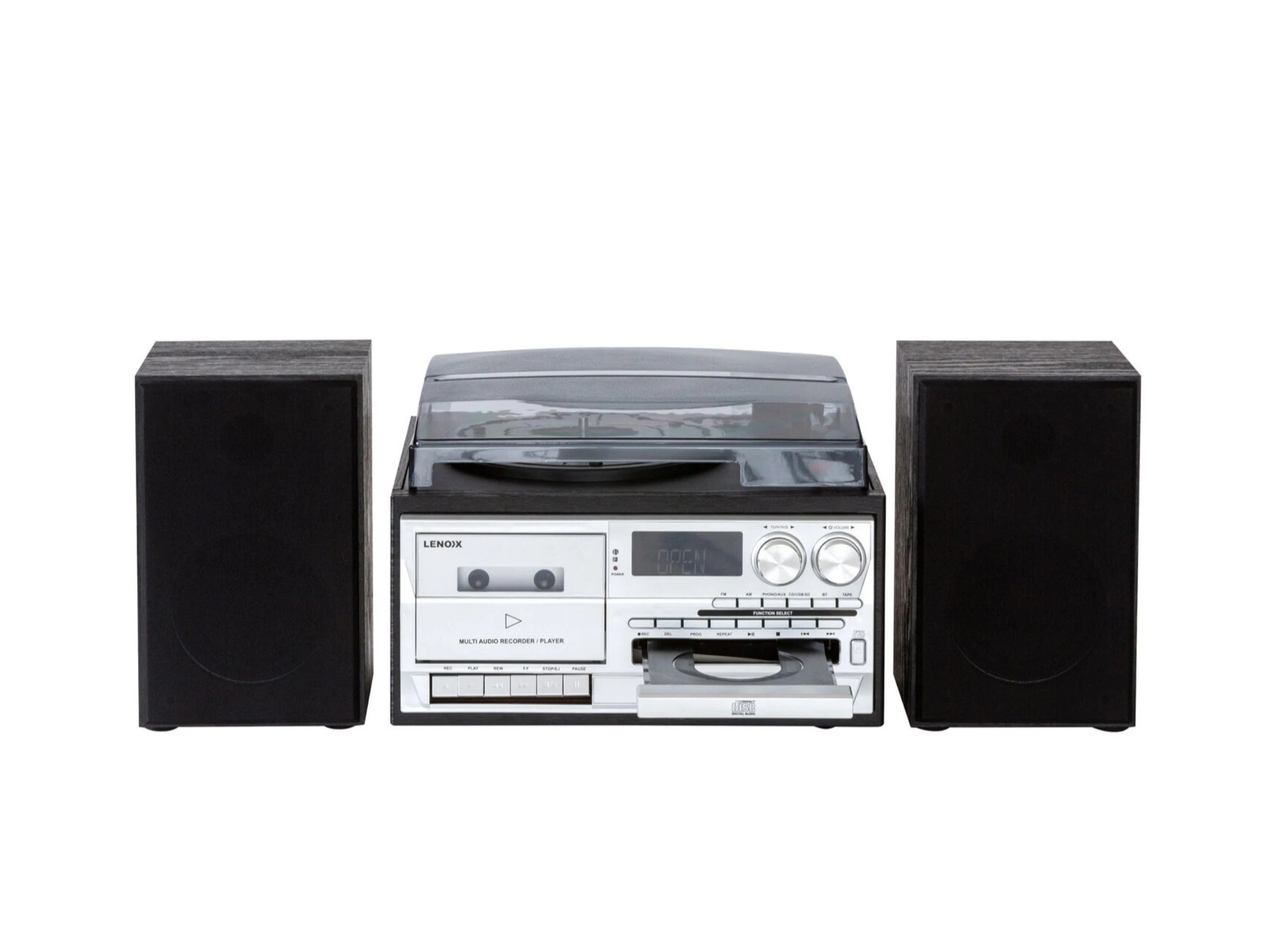 2 Lenoxx Audio Home Entertainment System with Turntable, CD & Wireless Streaming - Black, 2 of 4