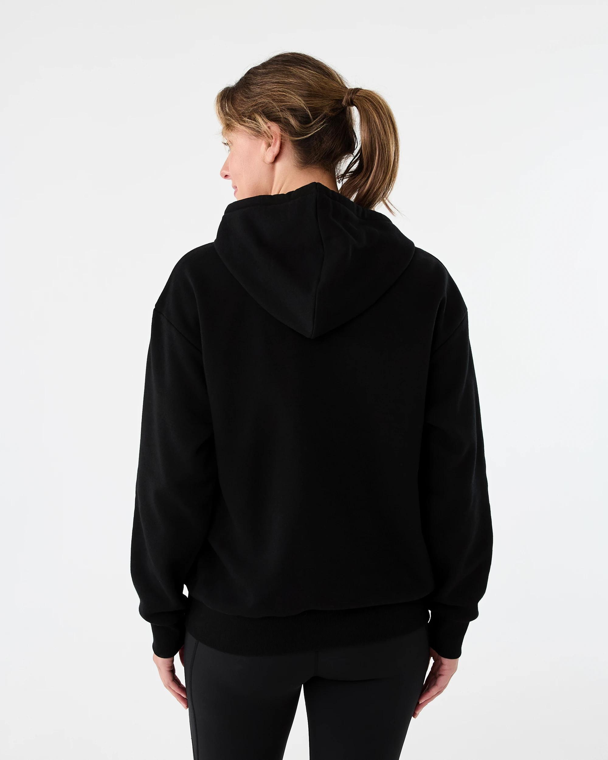3 Active Womens Graphic Fleece Hoodie Black, 3 of 10