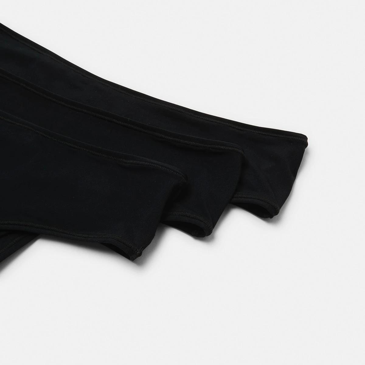 3 3 Pack Super Soft G-String Briefs BLACK, 3 of 6