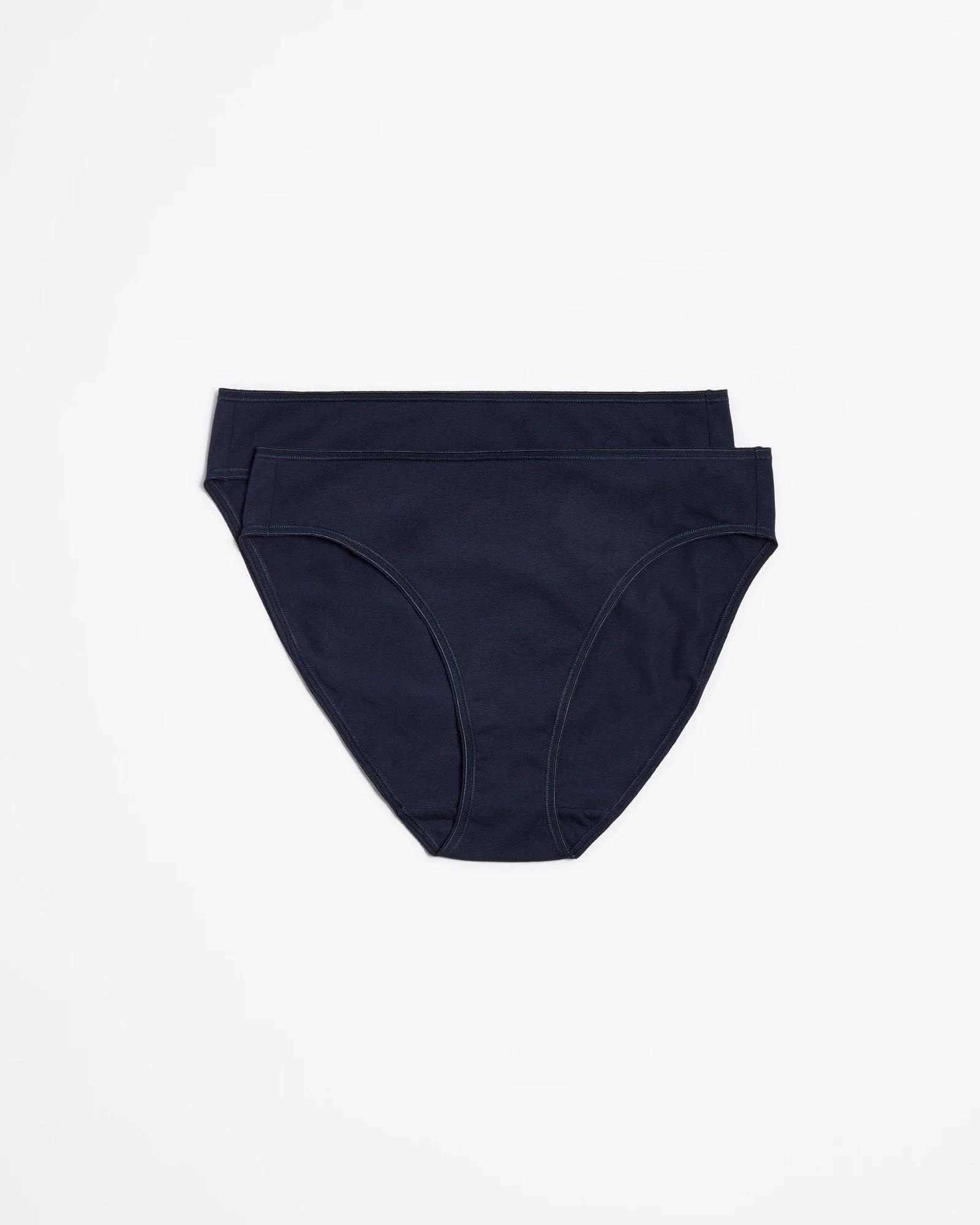 1 Target Woman Australian Cotton Blend 2 Pack High Cut Briefs NAVY BLUE, 1 of 4