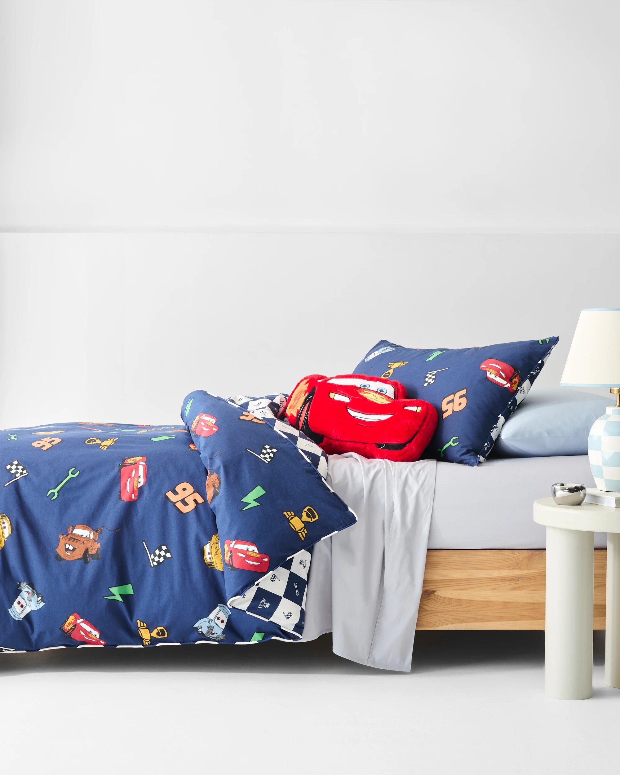 1 Disney Pixar Cars Reversible Quilt Cover Set - Single Bed - Blue, 1 of 9
