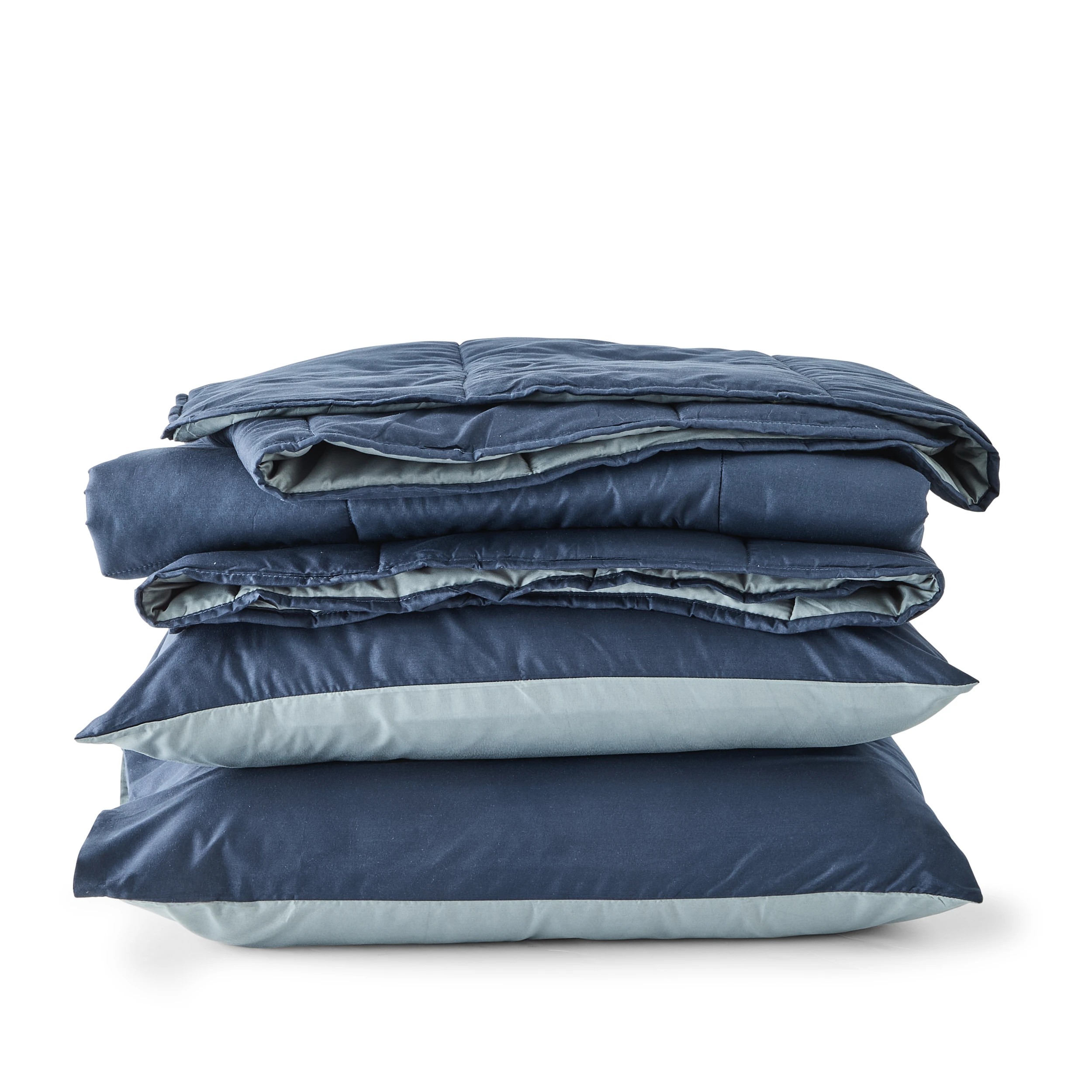 5 Reversible Comforter Set - King Bed, Indigo, 5 of 7