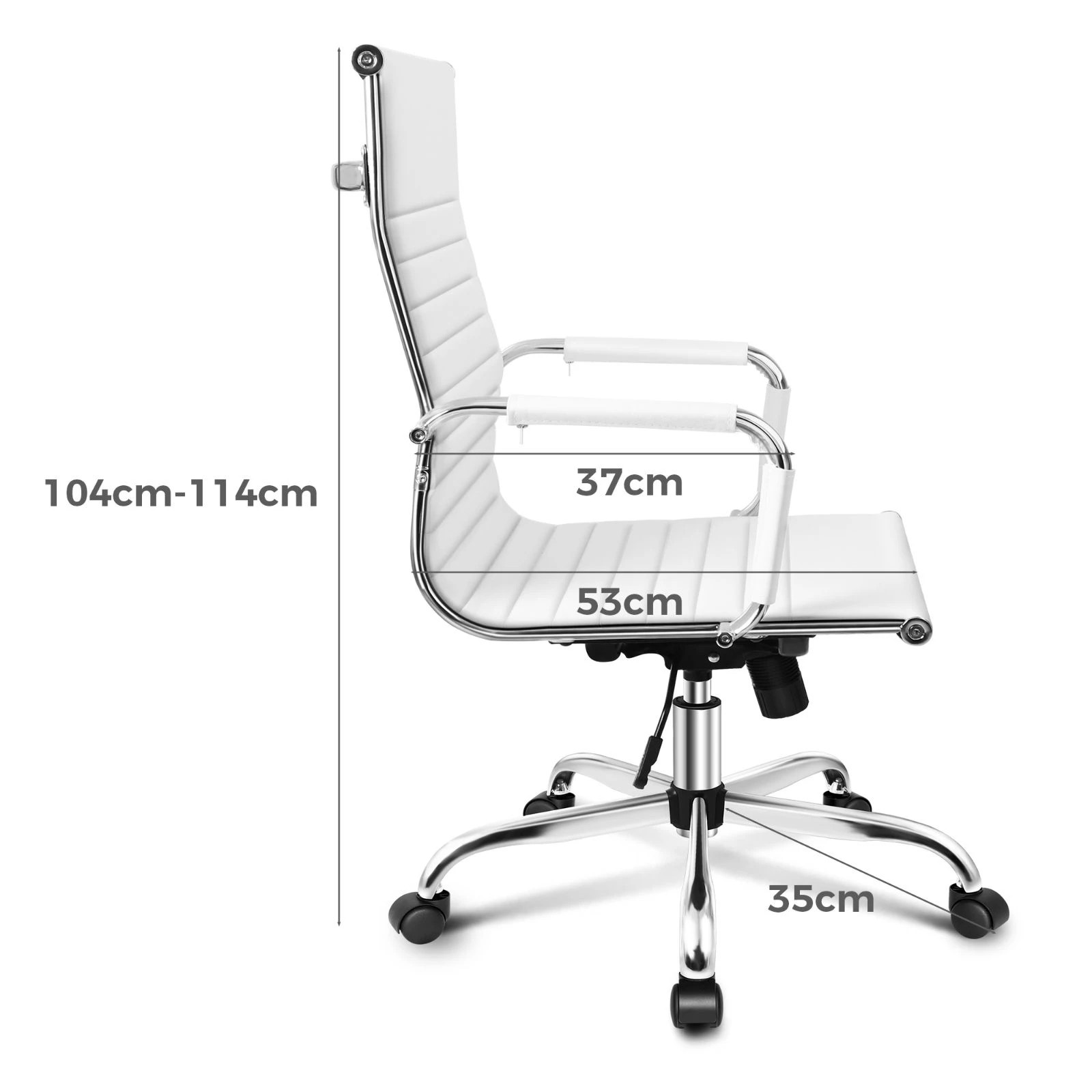 4 Alfordson Office Chair Ergonomic Executive Computer Seat Gaming High Back - White, 4 of 10