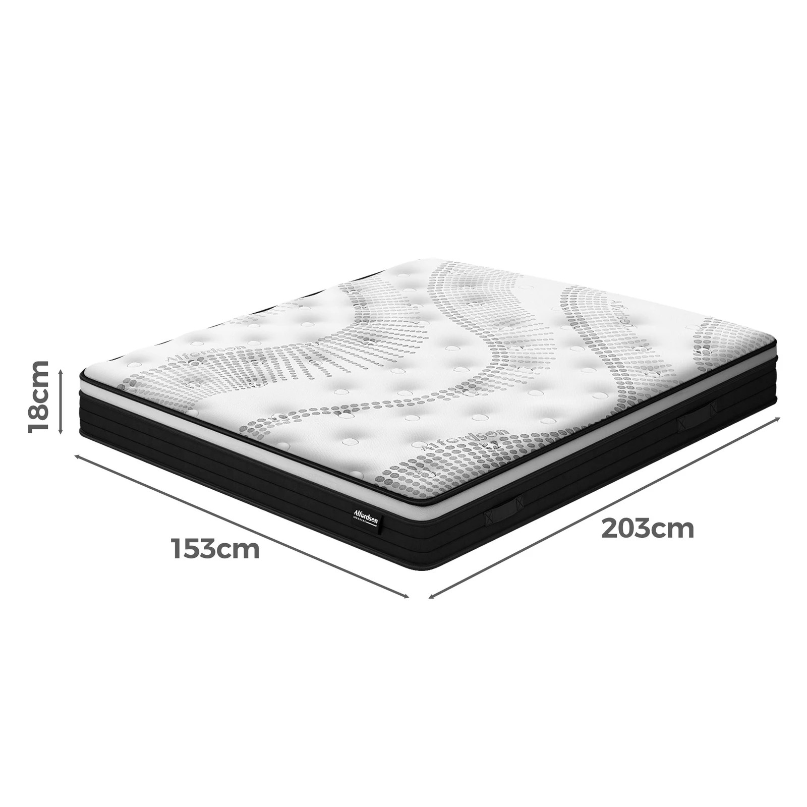 10 Alfordson Mattress 18CM Euro Top Bonnell Spring Memory Foam Firm - Queen Bed, 10 of 10