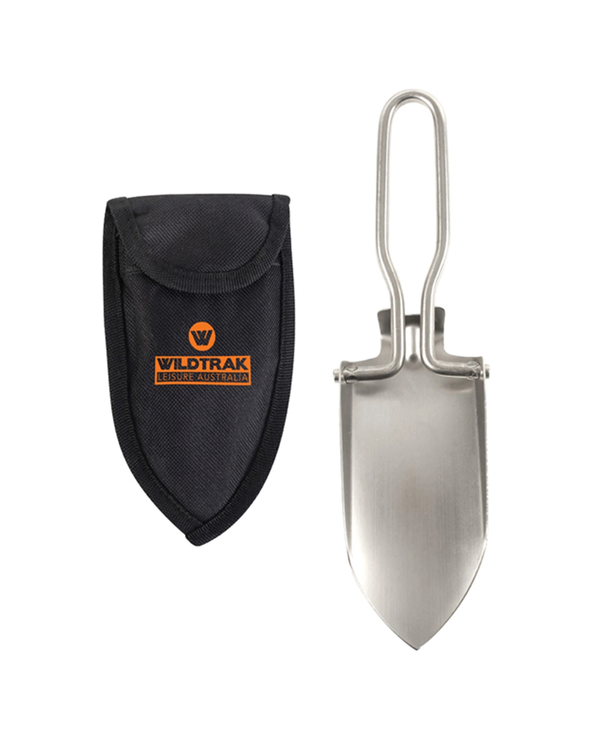 2 Wildtrak Camp Spade 2 Pack Folding Stainless Steel With Pouches - Silver, 2 of 3