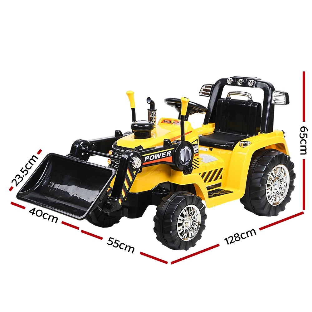 2 Rigo Kids Electric Ride On Car Bulldozer Digger Loader Remote 6V Yellow - Yellow, 2 of 7