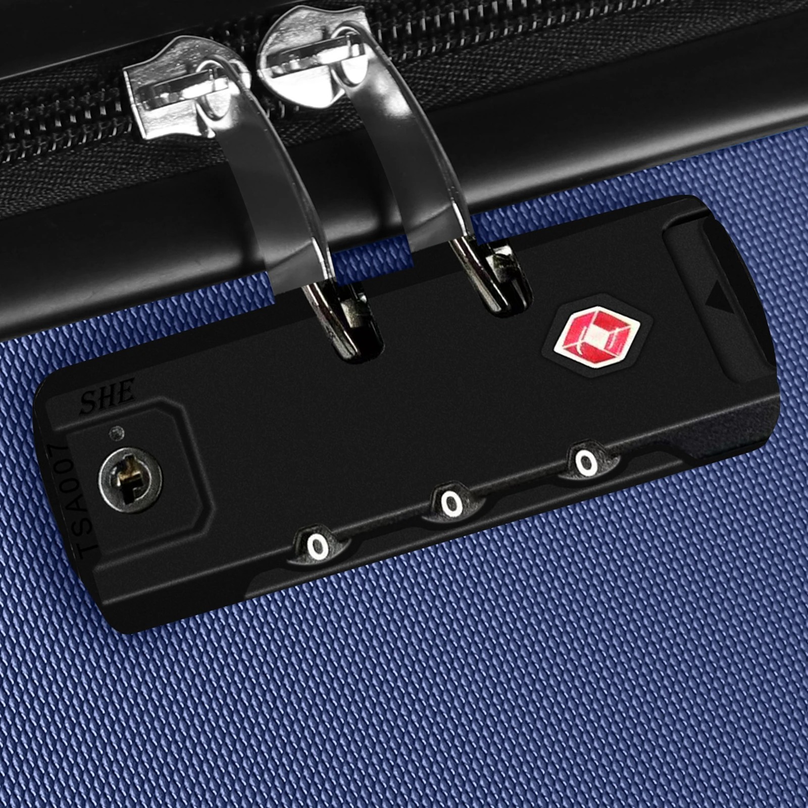 6 Alfordson Luggage 3PCS Suitcase Sets ABS+PC Trolley TSA Hard Shell Case - Blue, 6 of 10