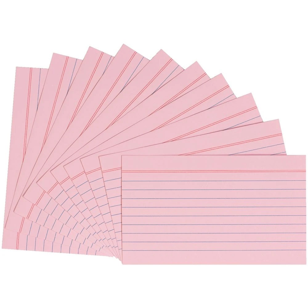 2 Studymate Study Cards Ruled 127 x 76mm Pink 25 Pack, 2 of 2