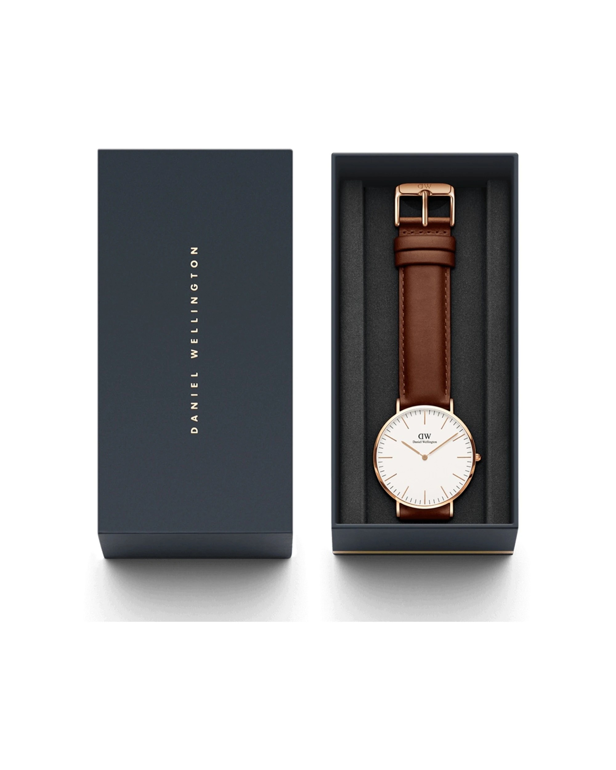 6 Daniel Wellington Classic 40mm St Mawes Rose Gold Brown Leather Strap White Dial Watch, 6 of 6