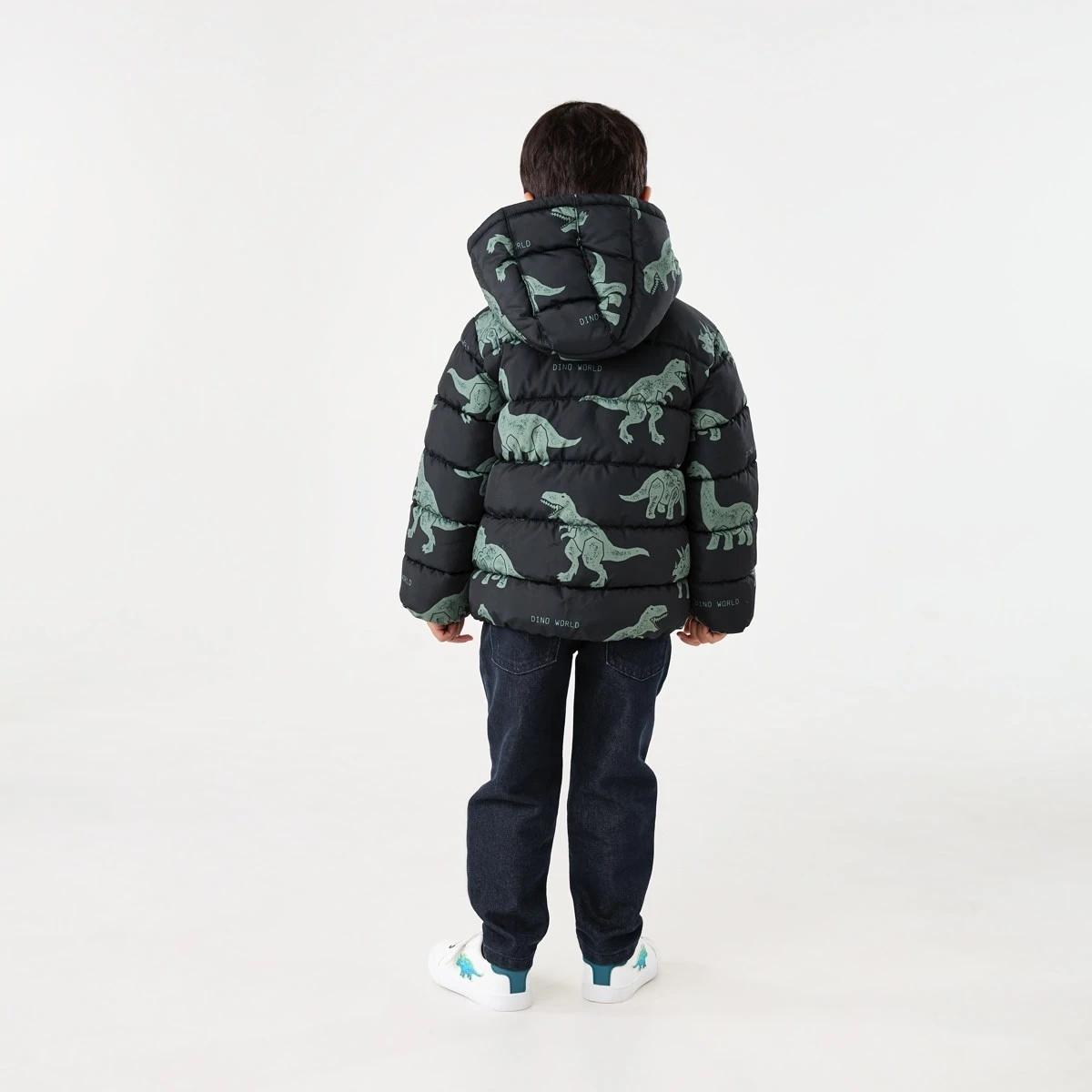 8 Printed Puffer Jacket Blk Dino, 8 of 10