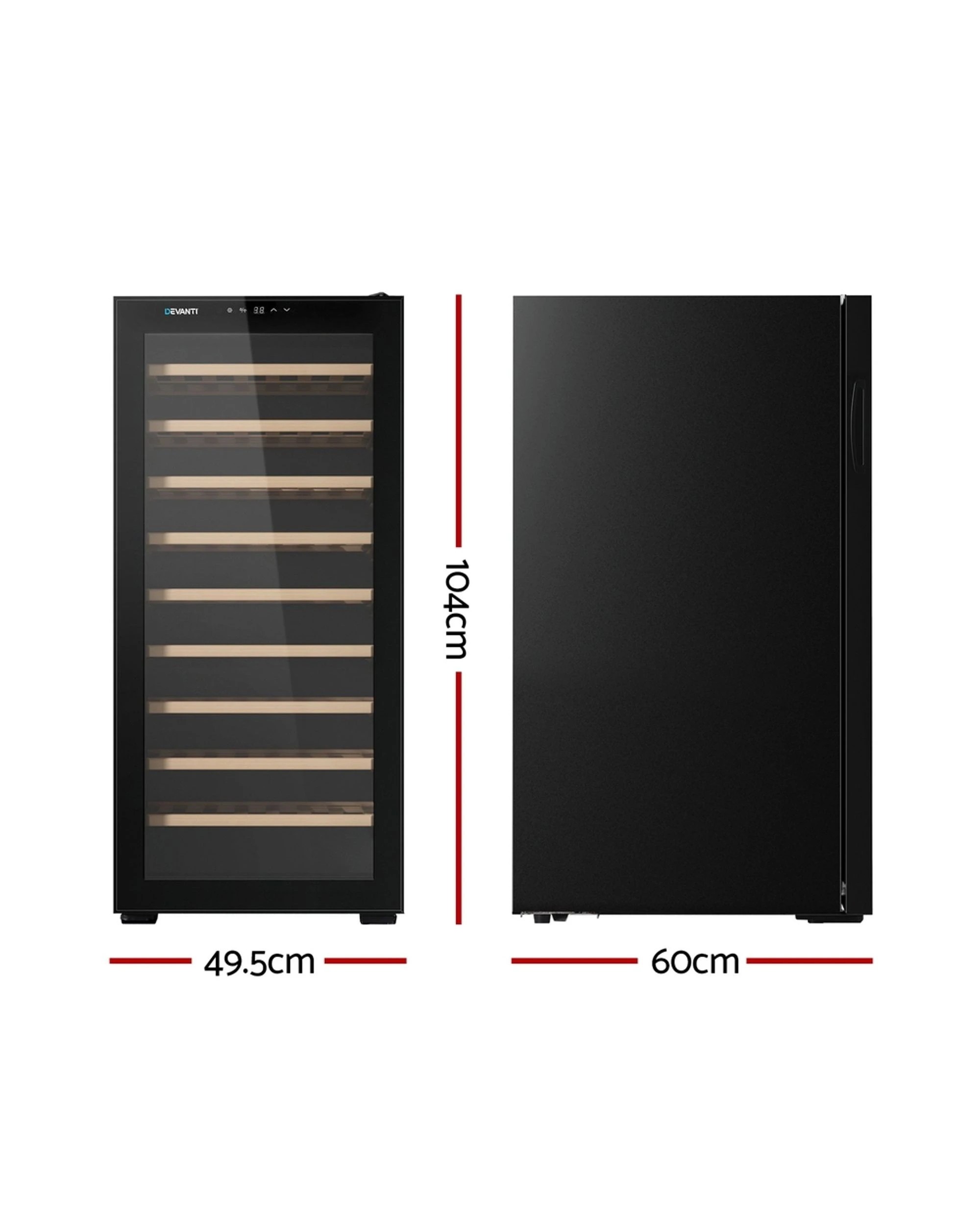 2 Devanti Wine Fridge Cooler 66 Bottles
 - Black, 2 of 3