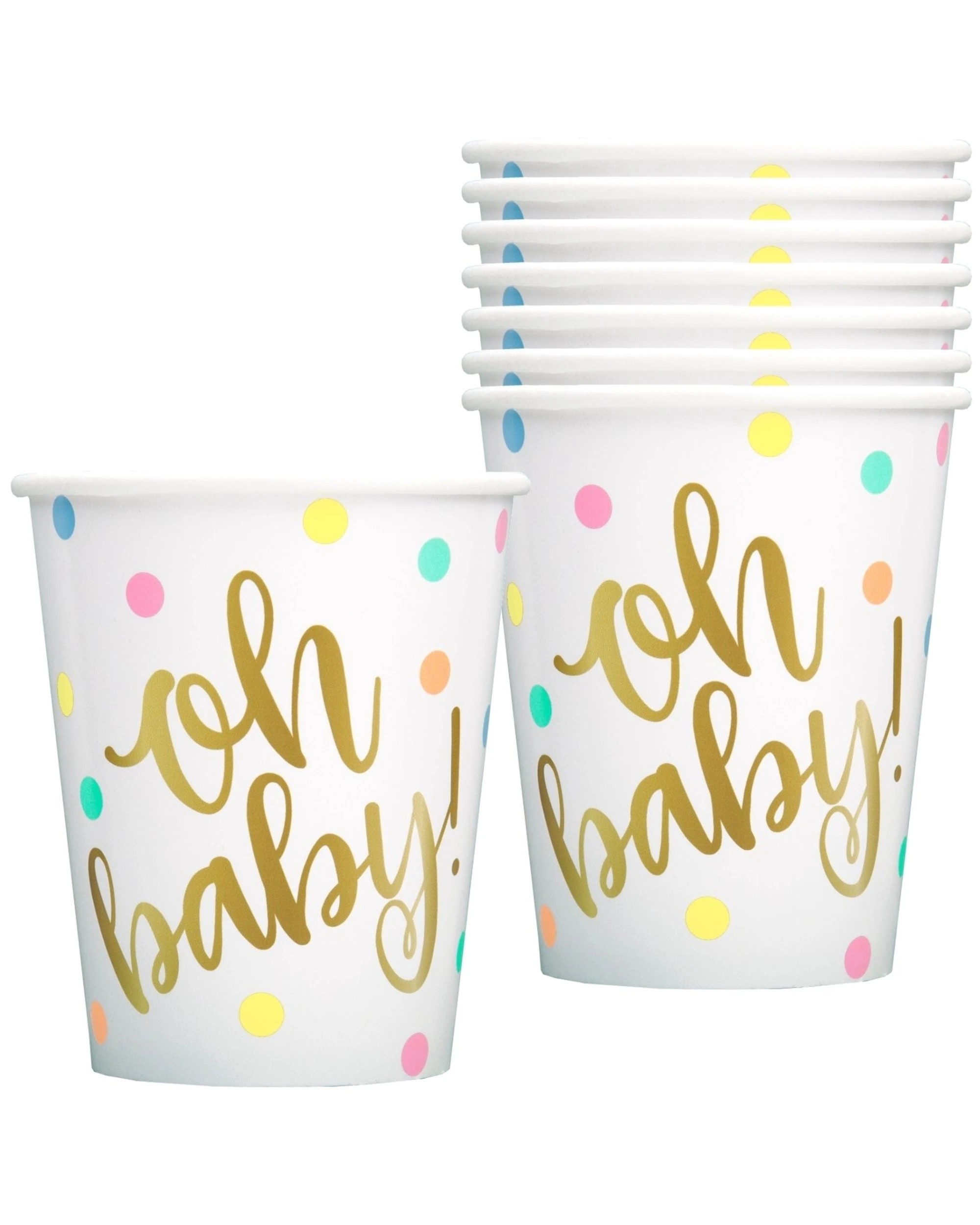 1 Unique Oh Baby Paper Cups Pack of 8 - Multi, 1 of 1