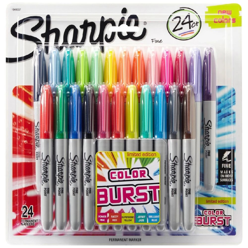 1 Sharpie Fine Permanent Markers Colour Burst 24 Pack, 1 of 1