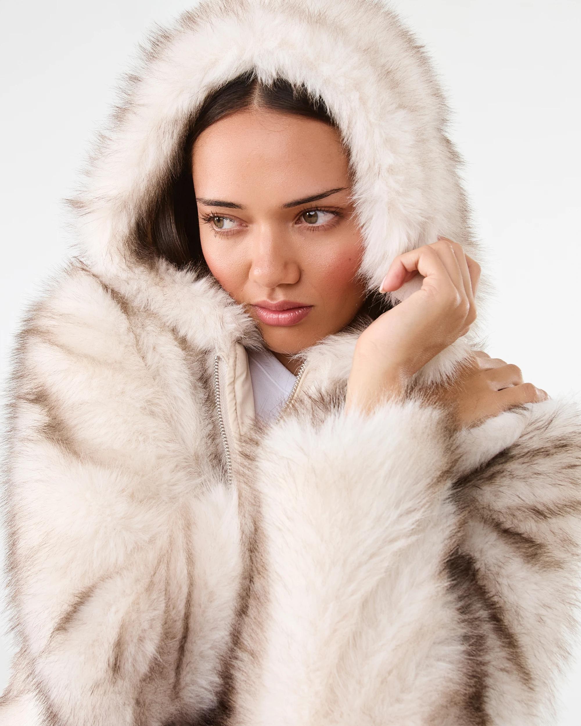 8 Faux Fur Hooded Jacket Fur, 8 of 10
