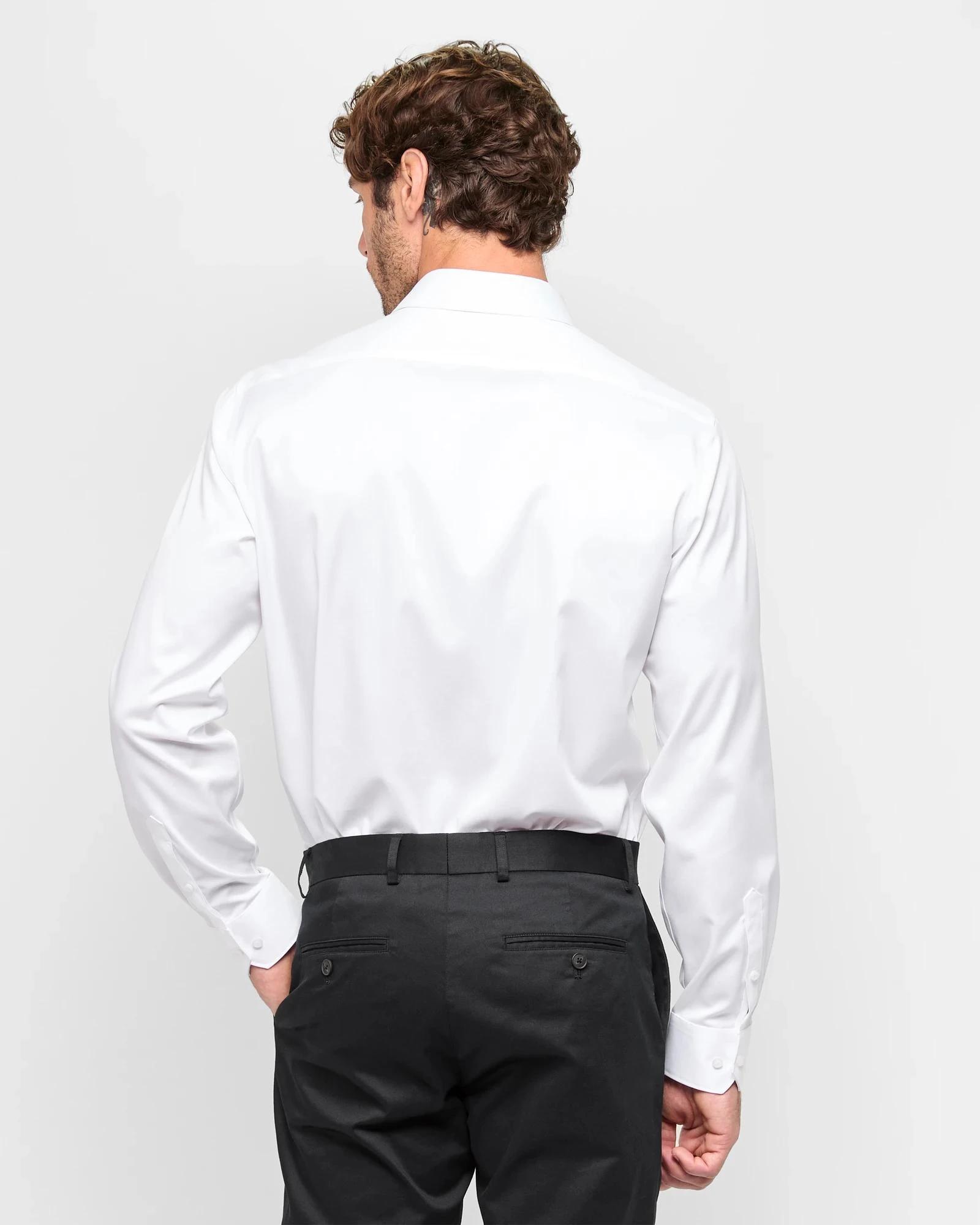 4 Preview Non Iron Long Sleeve Business Shirt NEW WHITE, 4 of 7