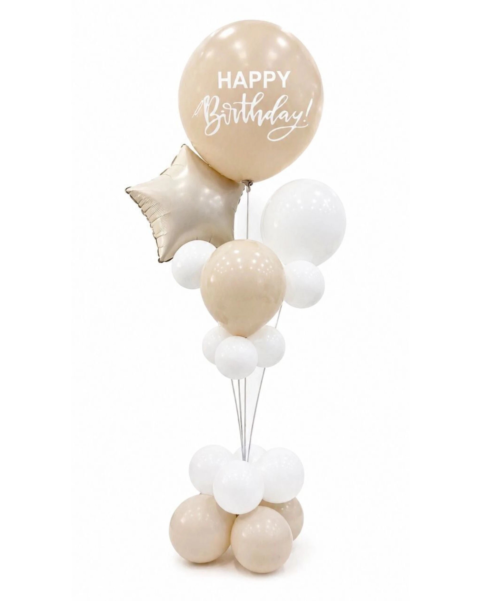 1 BR Costumes 165cm Birthday Balloon Stand Decoration Kit 21-Pieces in White, 1 of 2