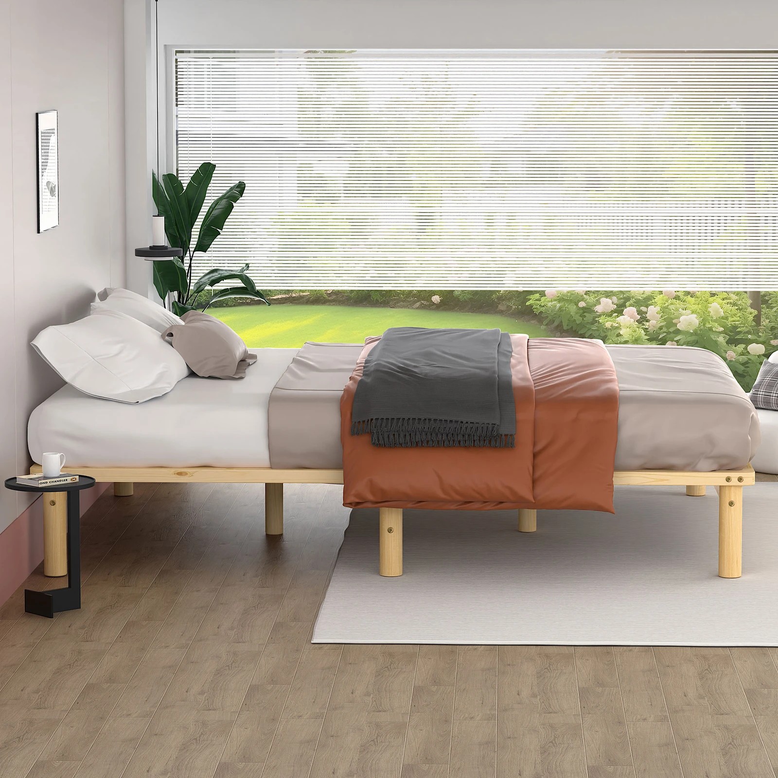 5 Alfordson Bed Frame Wooden Timber Double Size Mattress Base Platform Basia - Natural, 5 of 10