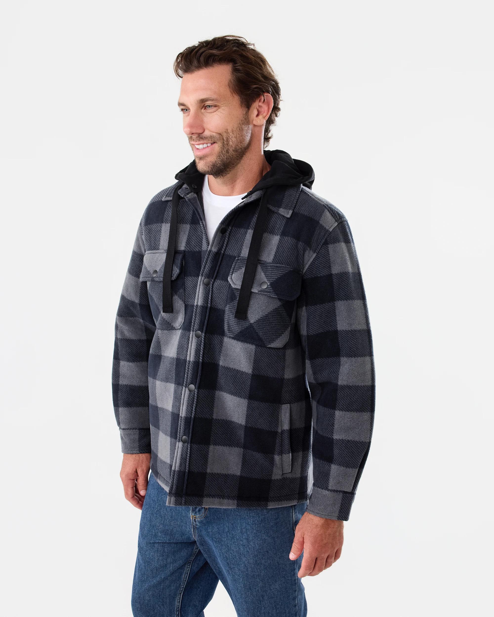 3 Workwear Padded Industrial Jacket Black Chk, 3 of 8