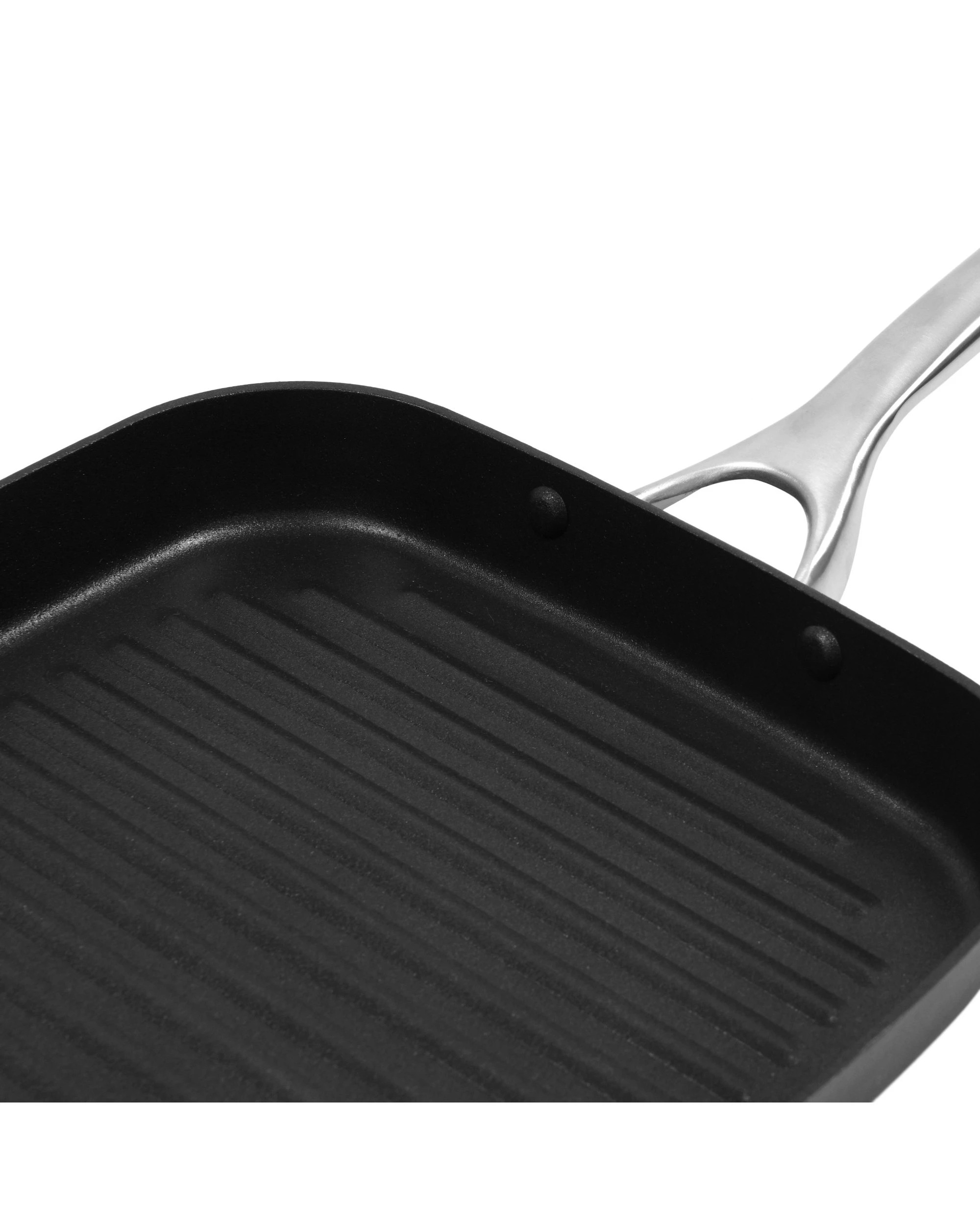 5 Gourmet Kitchen Meteore Non-Stick Square Grill Pan 28cm - Black and Silver, 5 of 7