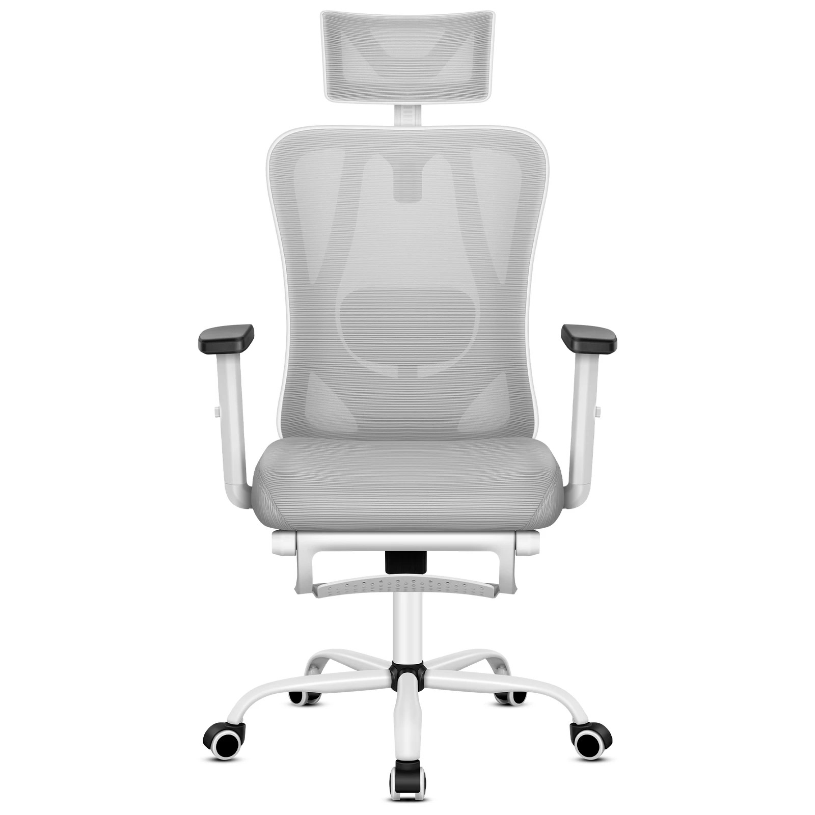 8 Alfordson Office Chair Mesh Ergonomic Executive Seat Work Computer Gaming - Grey White, 8 of 10