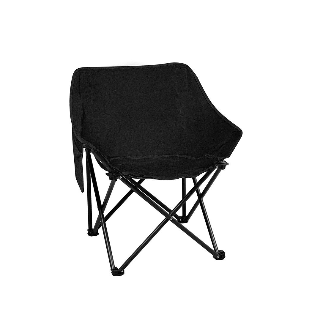 1 Levede Portable Foldable Camping Chair in Black Colour, 1 of 6