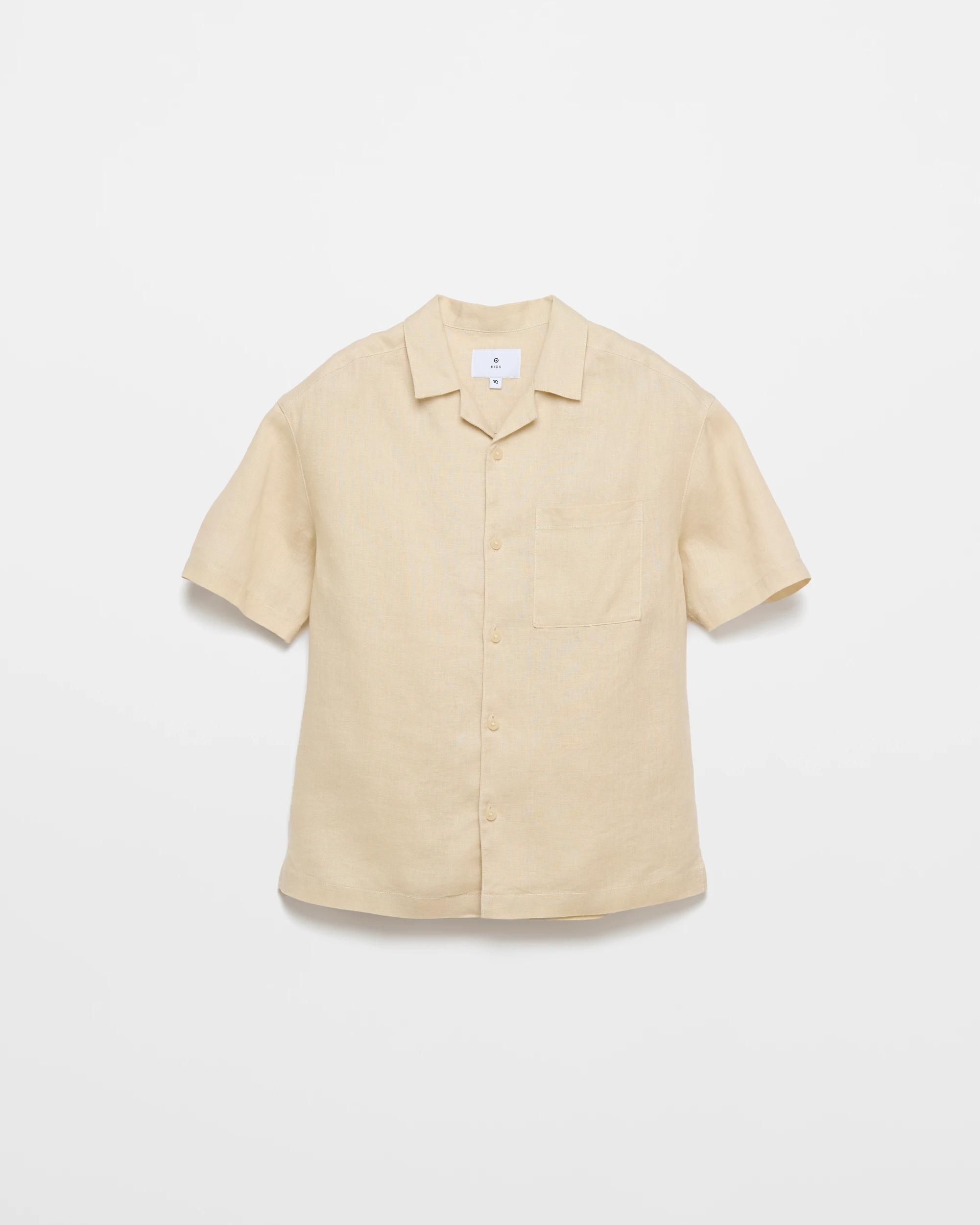 5 Target Kids European Linen Short Sleeve Shirt CREAM, 5 of 6