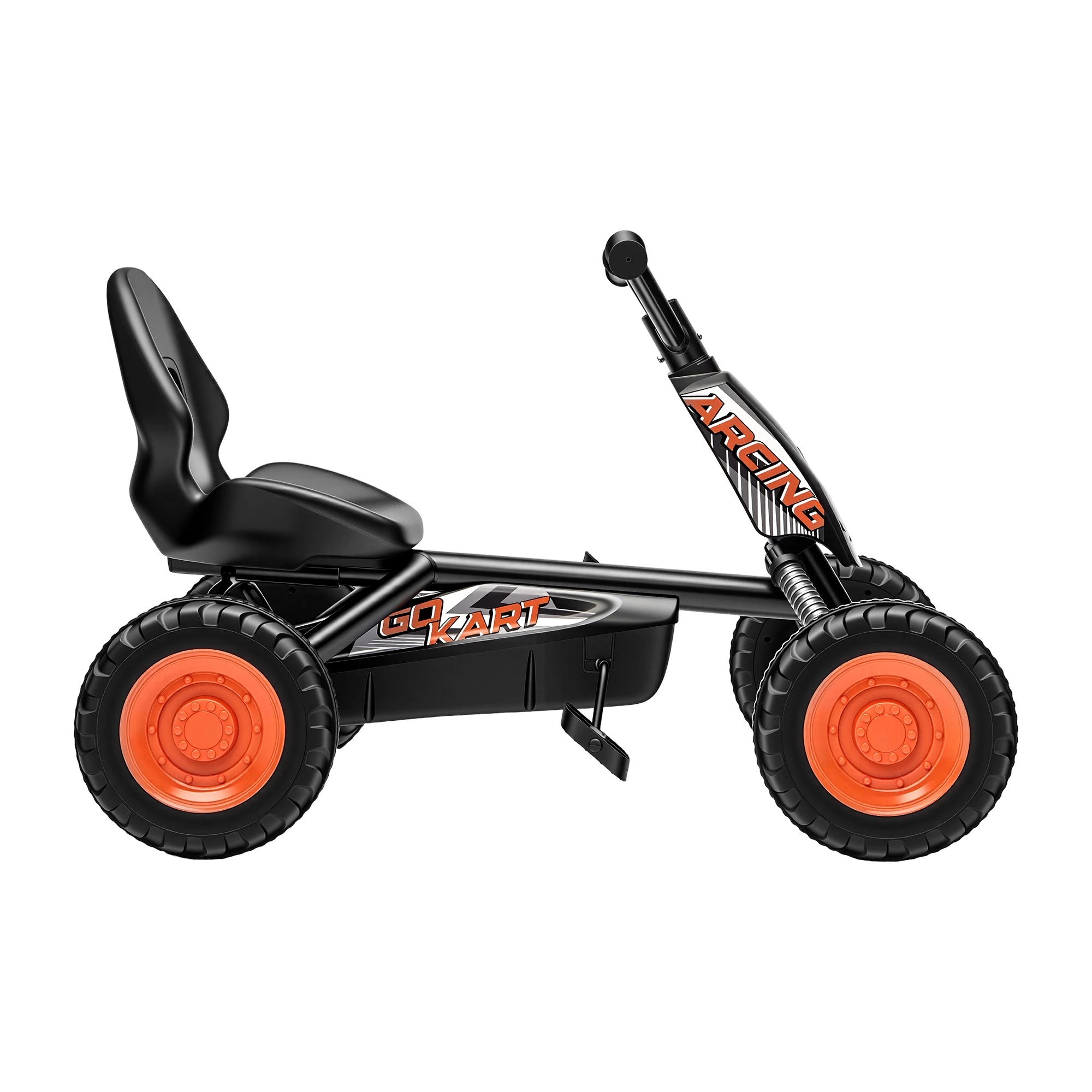 3 Rigo Pedal Go Kart Kids with Plastic Wheels Forward Reverse 84cm - Black, 3 of 9