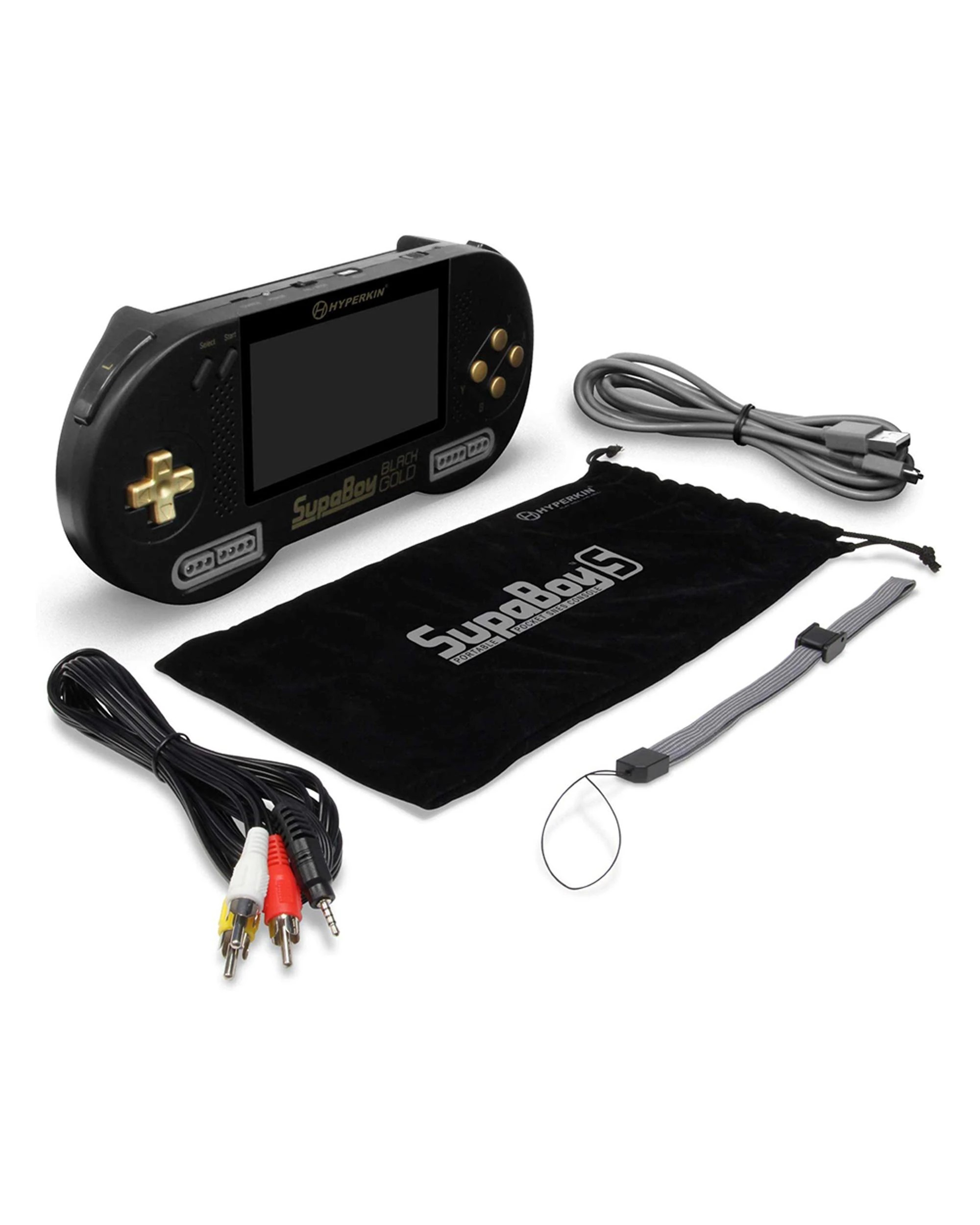Hyperkin SupaBoy Black Gold Portable Pocket Console For SNES