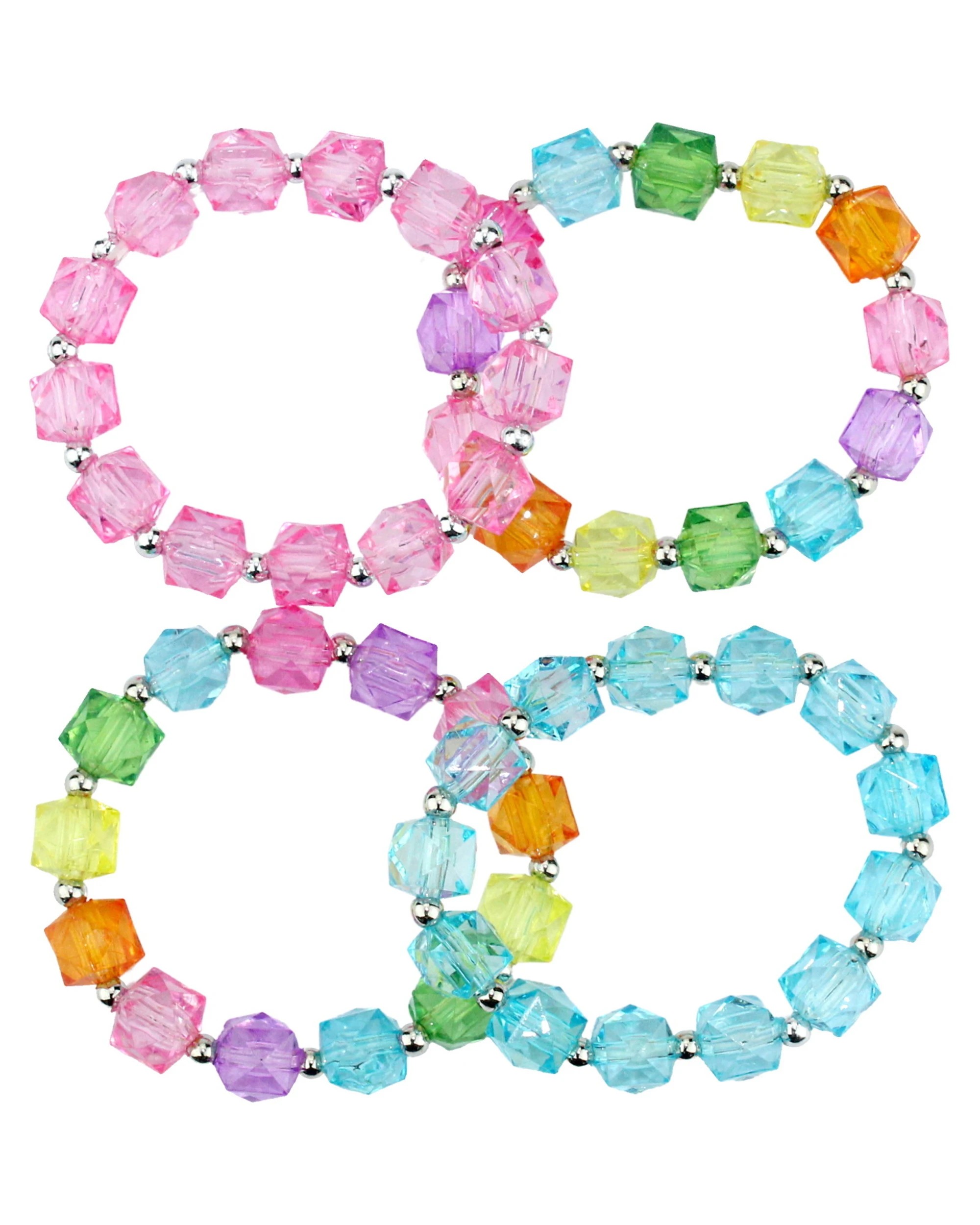 1 Unique Coloured Novelty Crystal Bracelets Pack of 4, 1 of 2