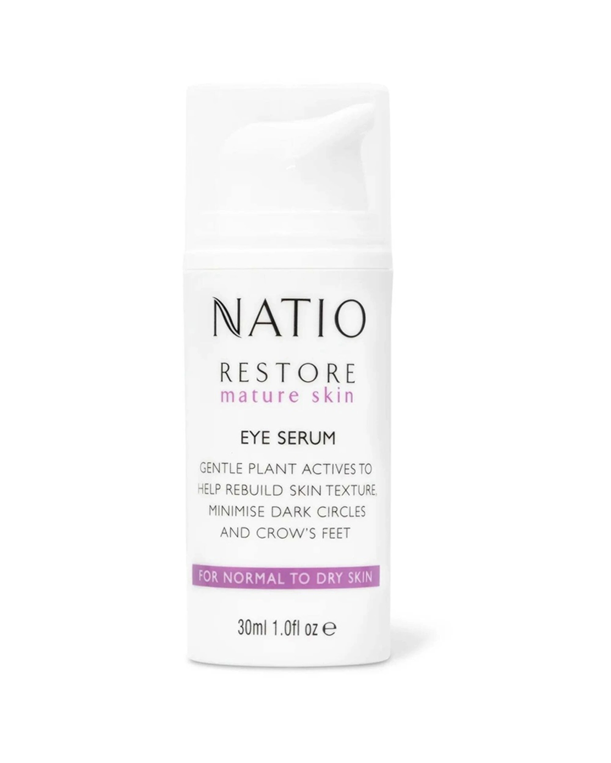1 Natio Restore Mature Skin Eye Serum Hydrating & Diminishes Dark Circles 30ml - White, 1 of 1