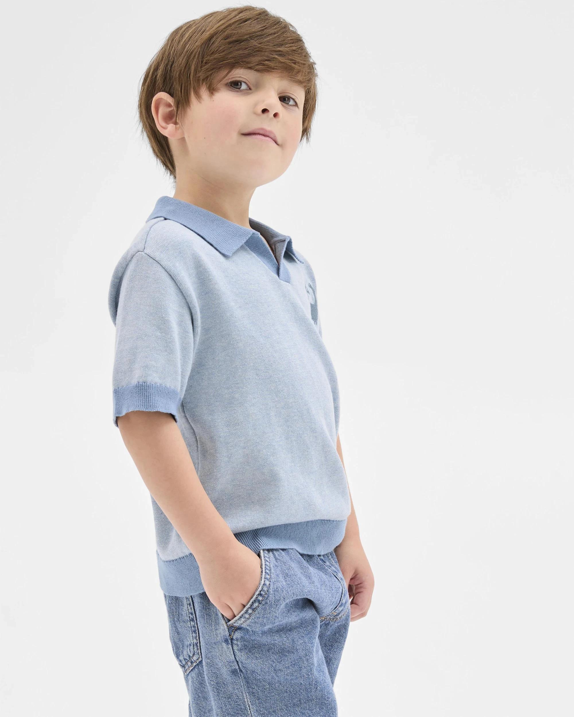 3 Target Kids Australian Cotton Short Sleeve Knit Polo Top BLUE, 3 of 7