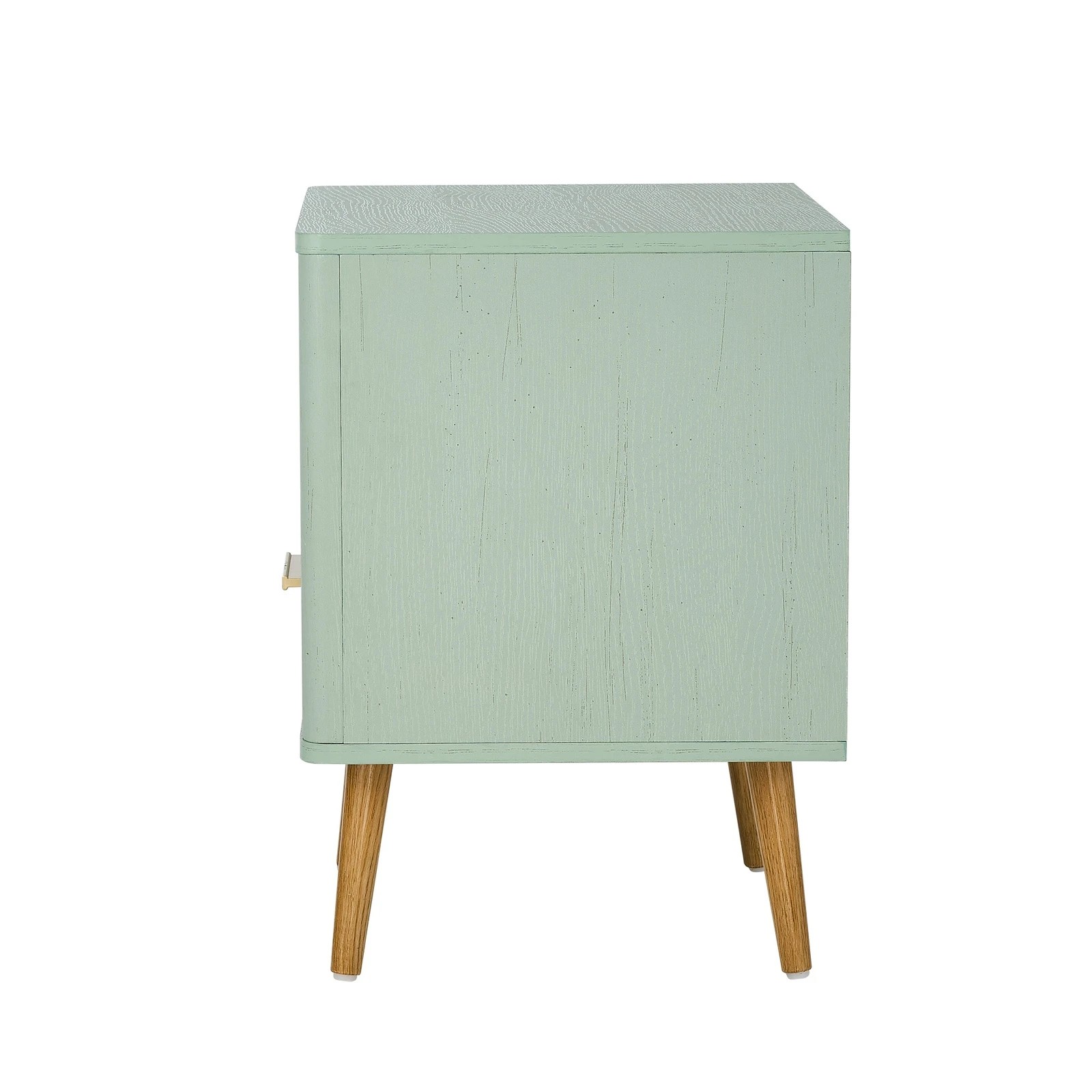 9 Oikiture 2x Bedside Table 1 Drawer Open Shelf Side End Tables Nightstand - Green, 9 of 9