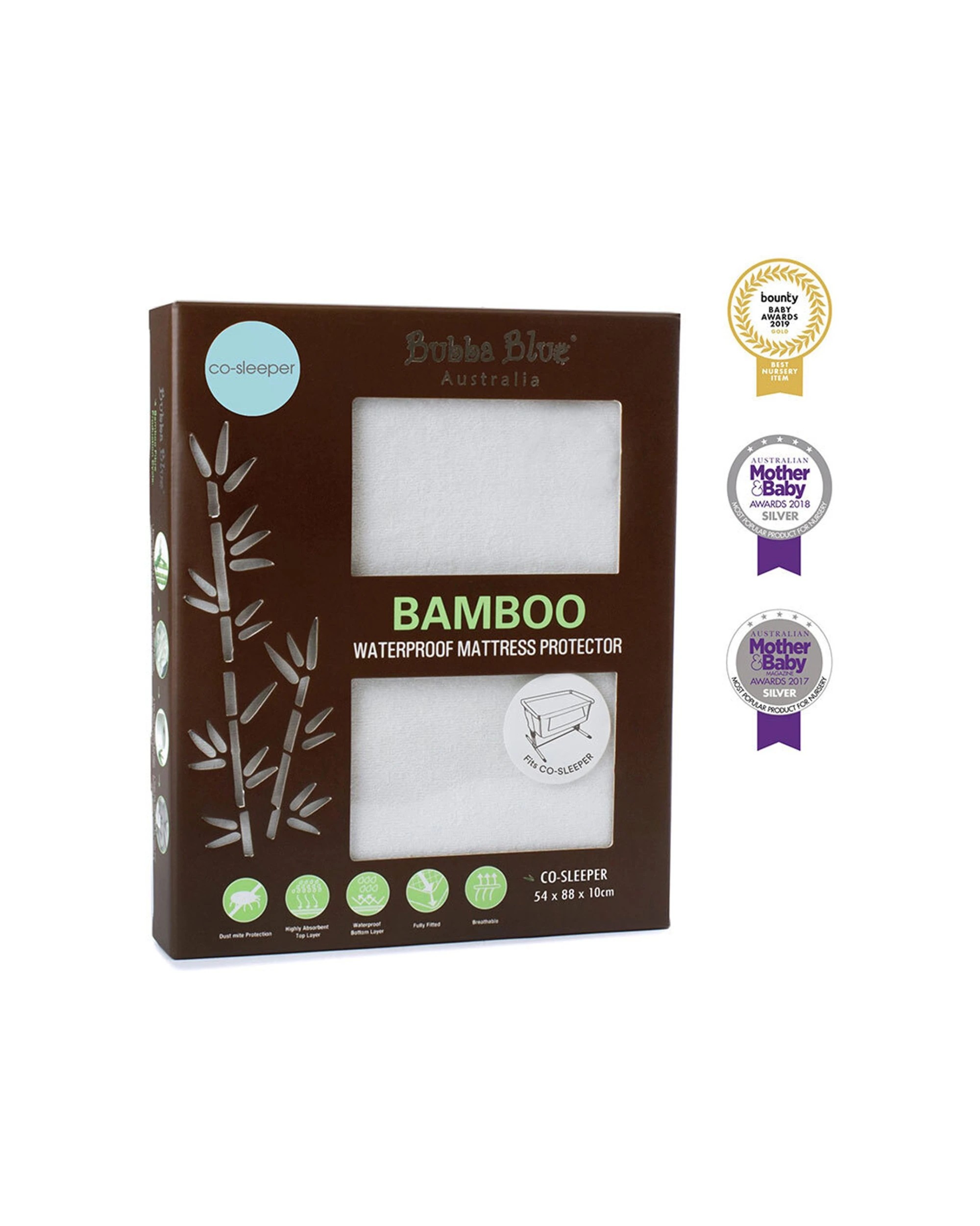 3 Bubba 88cm Bamboo Mattress Protector Co-sleeper Baby Comfort - White, 3 of 3
