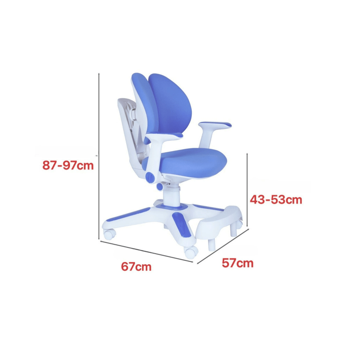 4 BR Home Ergonomic Height Adjustable Study Chair Set for Kids, 4 of 10