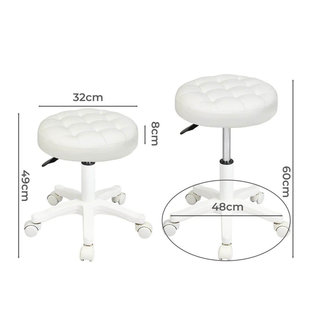 3 Levede 2pcs PU Leather Salon Bar Stools in Beige Colour, 3 of 7