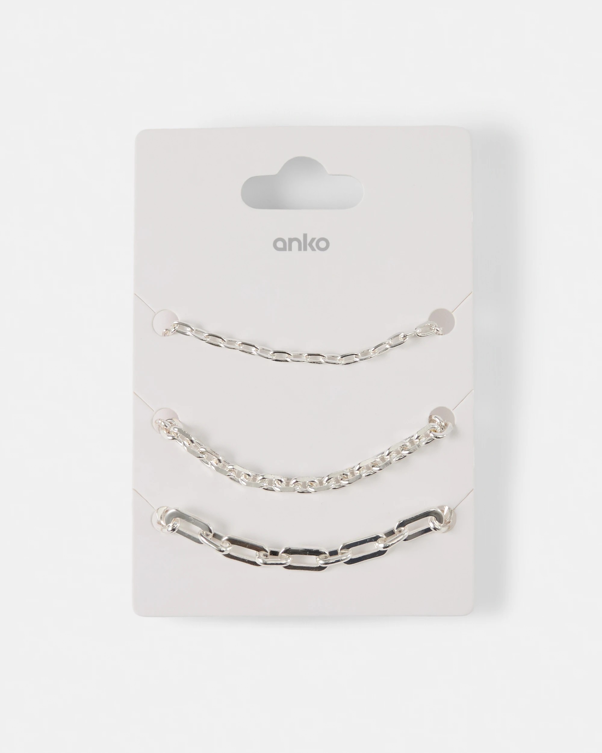 5 3 Pack Chain Bracelets - Silver Tone, 5 of 5