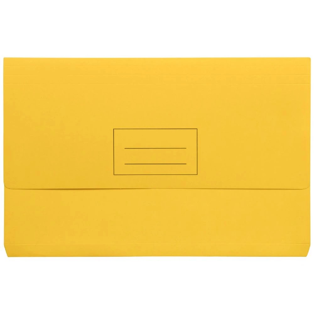 1 J.Burrows Foolscap Document Wallet 220gsm Yellow, 1 of 3