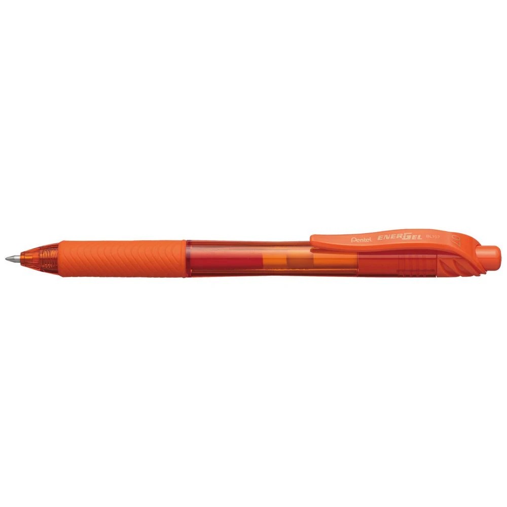 1 Pentel Energel X BL107 Gel Pen 0.7mm Orange, 1 of 5