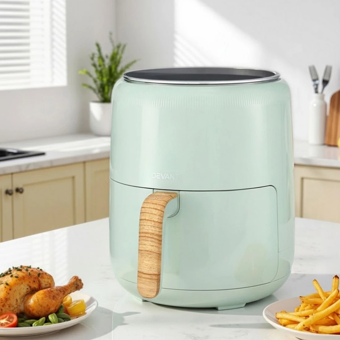 7 Devanti 5L Air Fryer Touch Control 1500W - Blue, 7 of 7